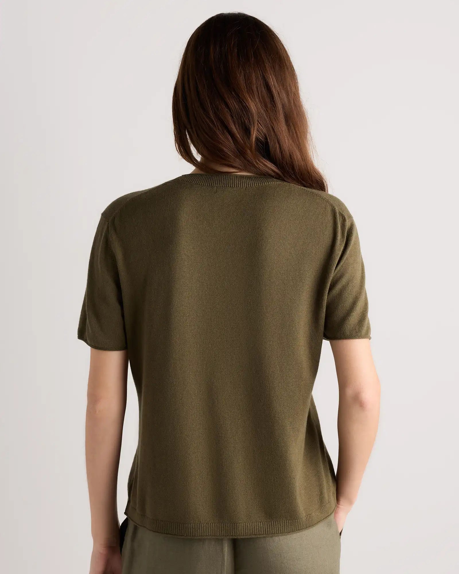 Lightweight Cotton Cashmere Relaxed Sweater Tee