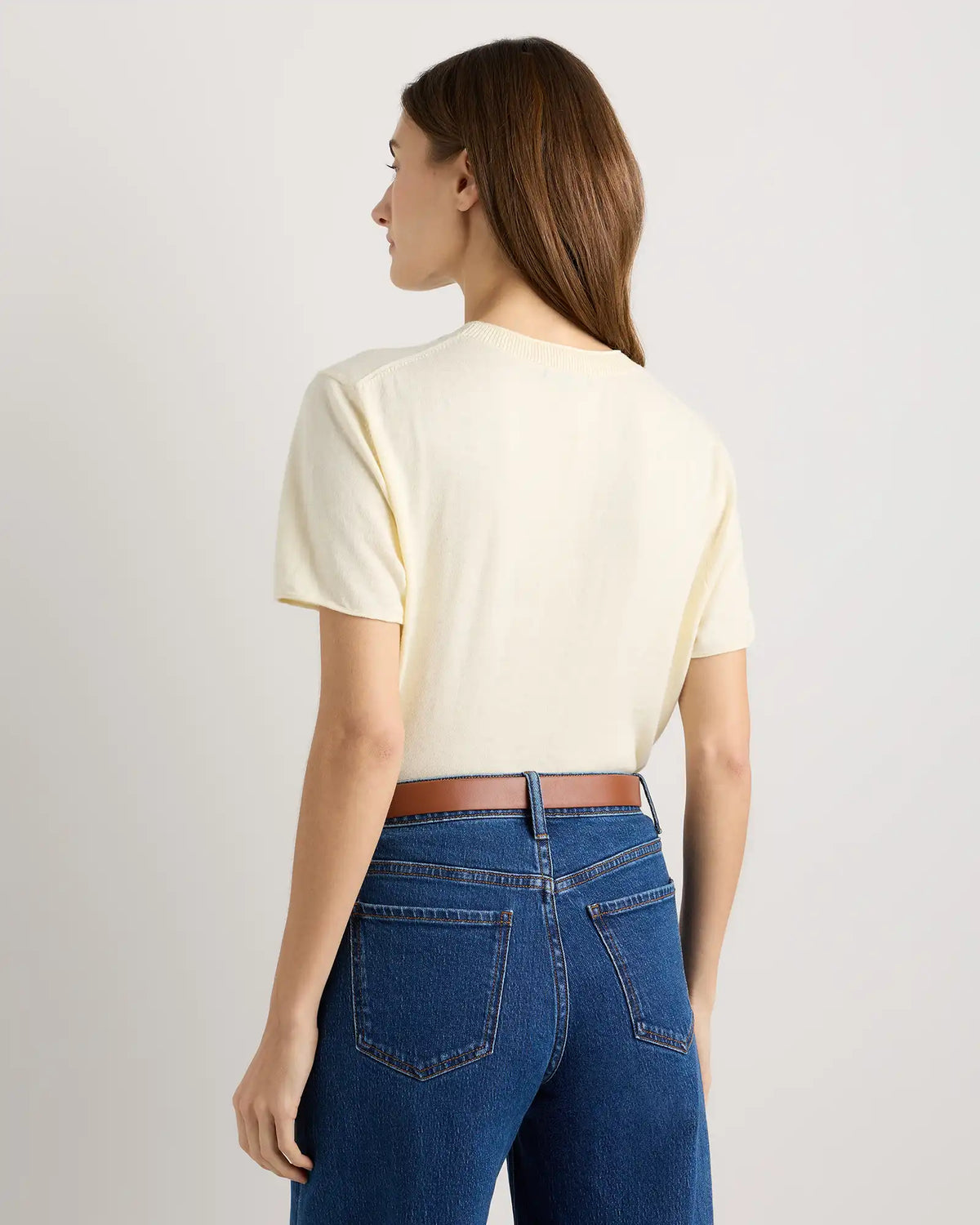 Lightweight Cotton Cashmere Relaxed Sweater Tee