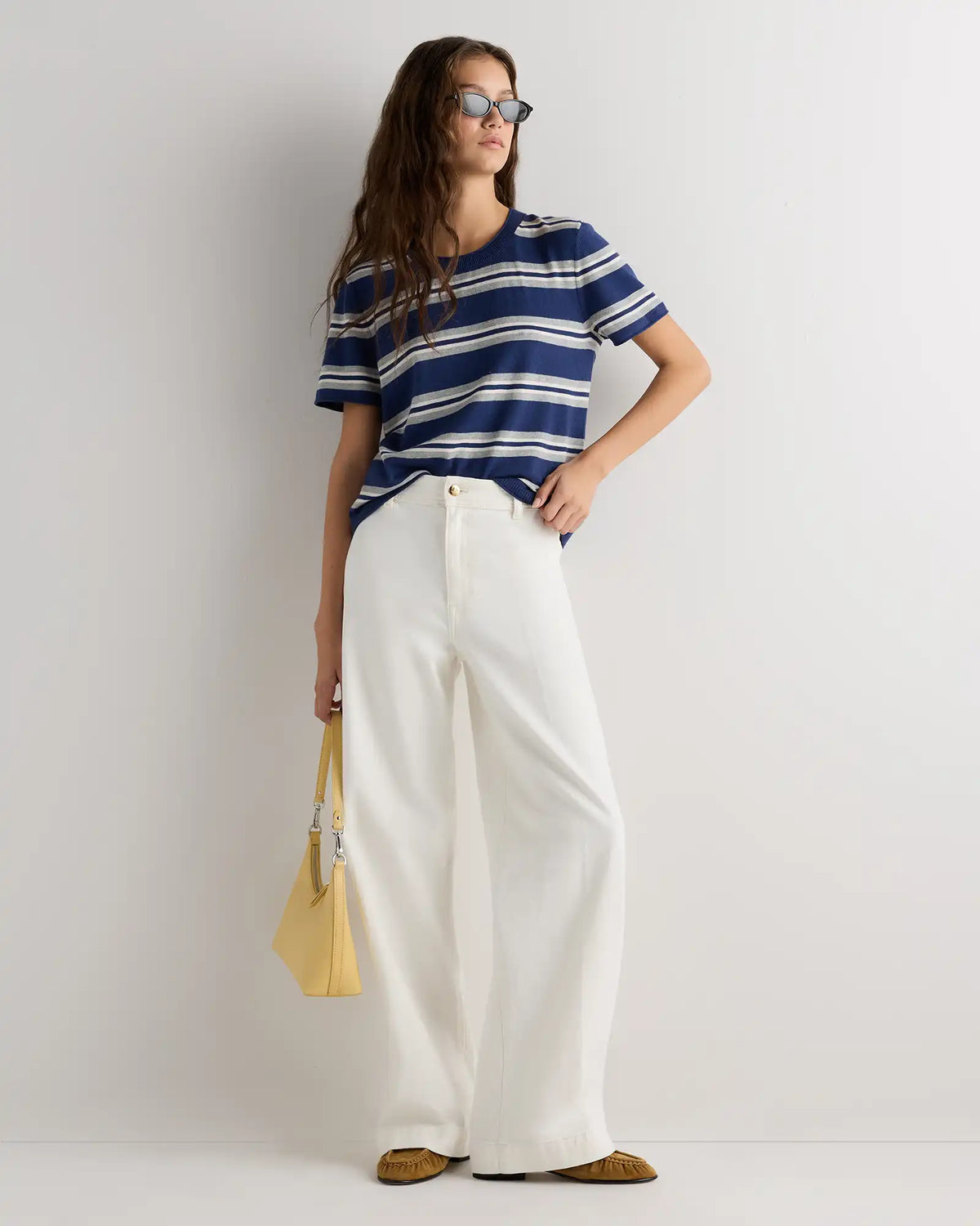 Lightweight Cotton Cashmere Relaxed Sweater Tee