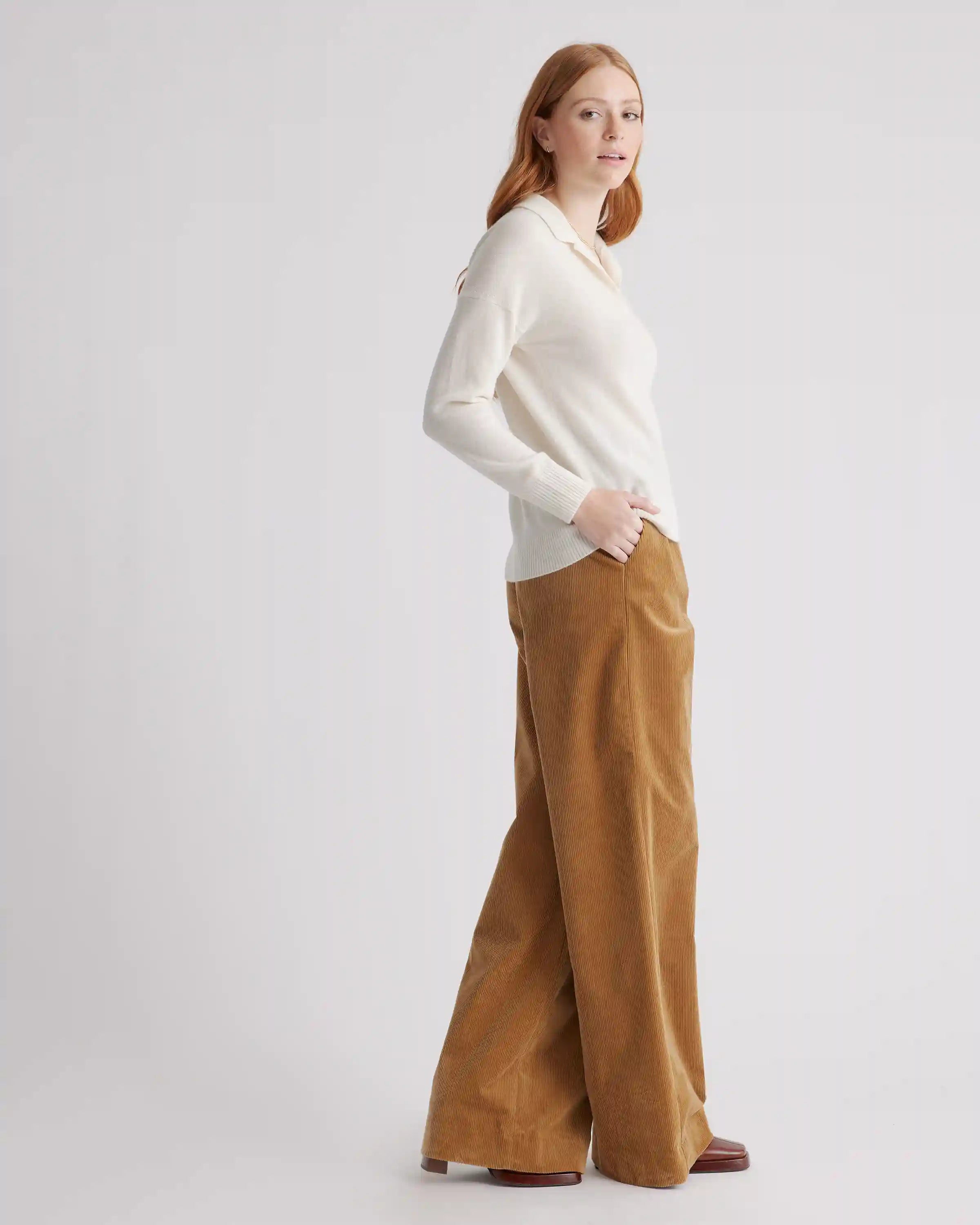 Mongolian Spring Cashmere Polo Sweater