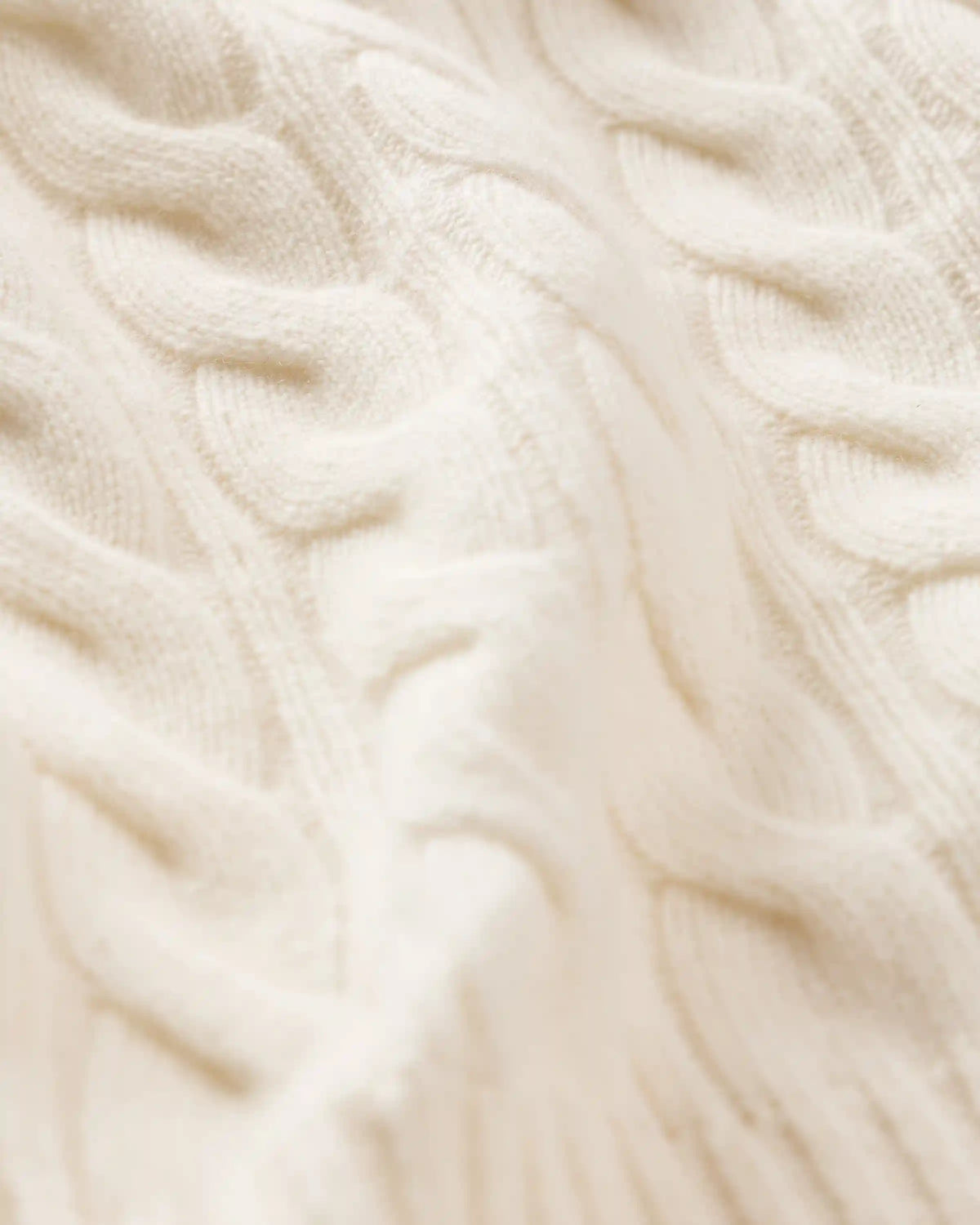 Mongolian Cashmere Shrunken Cable Crewneck Sweater