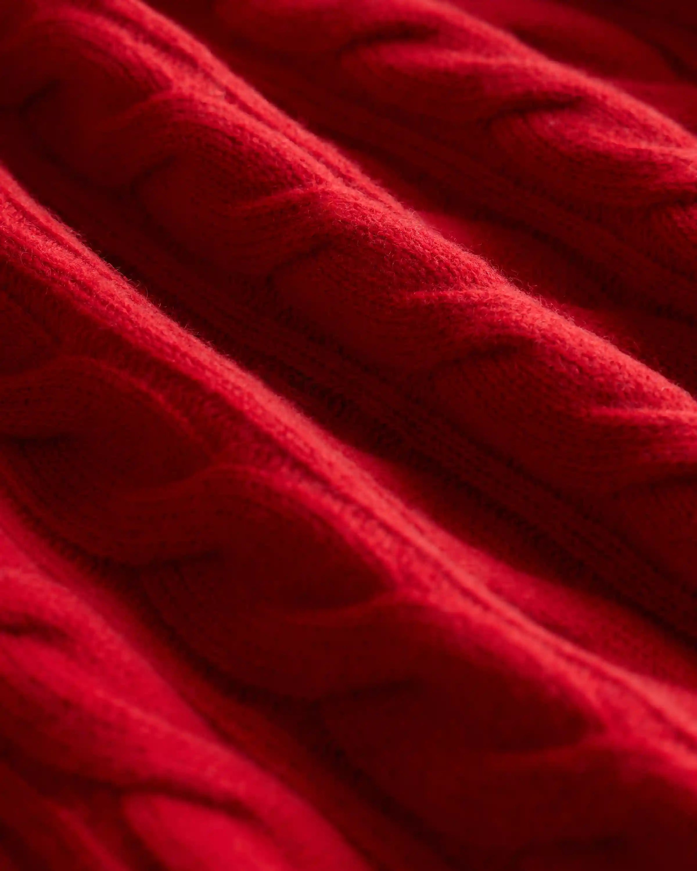 Mongolian Cashmere Shrunken Cable Crewneck Sweater