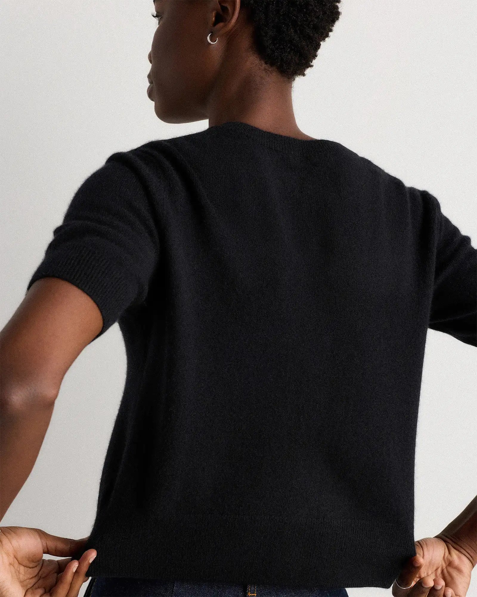 Mongolian Cashmere Short Sleeve Cardigan