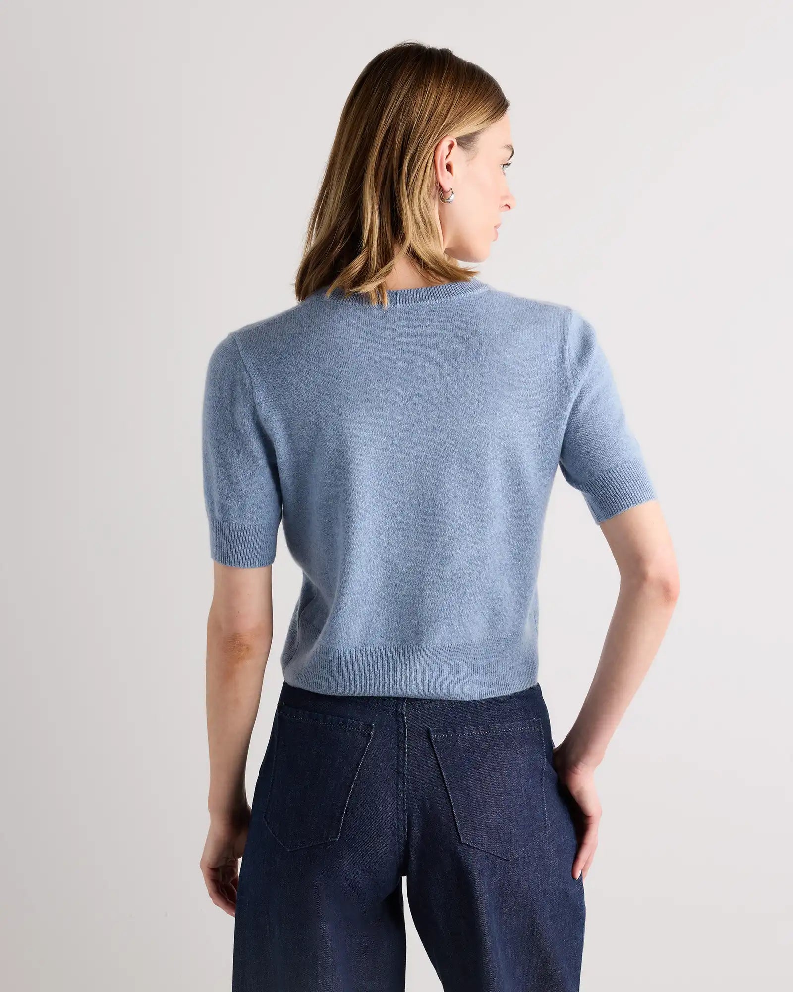 Mongolian Cashmere Short Sleeve Cardigan