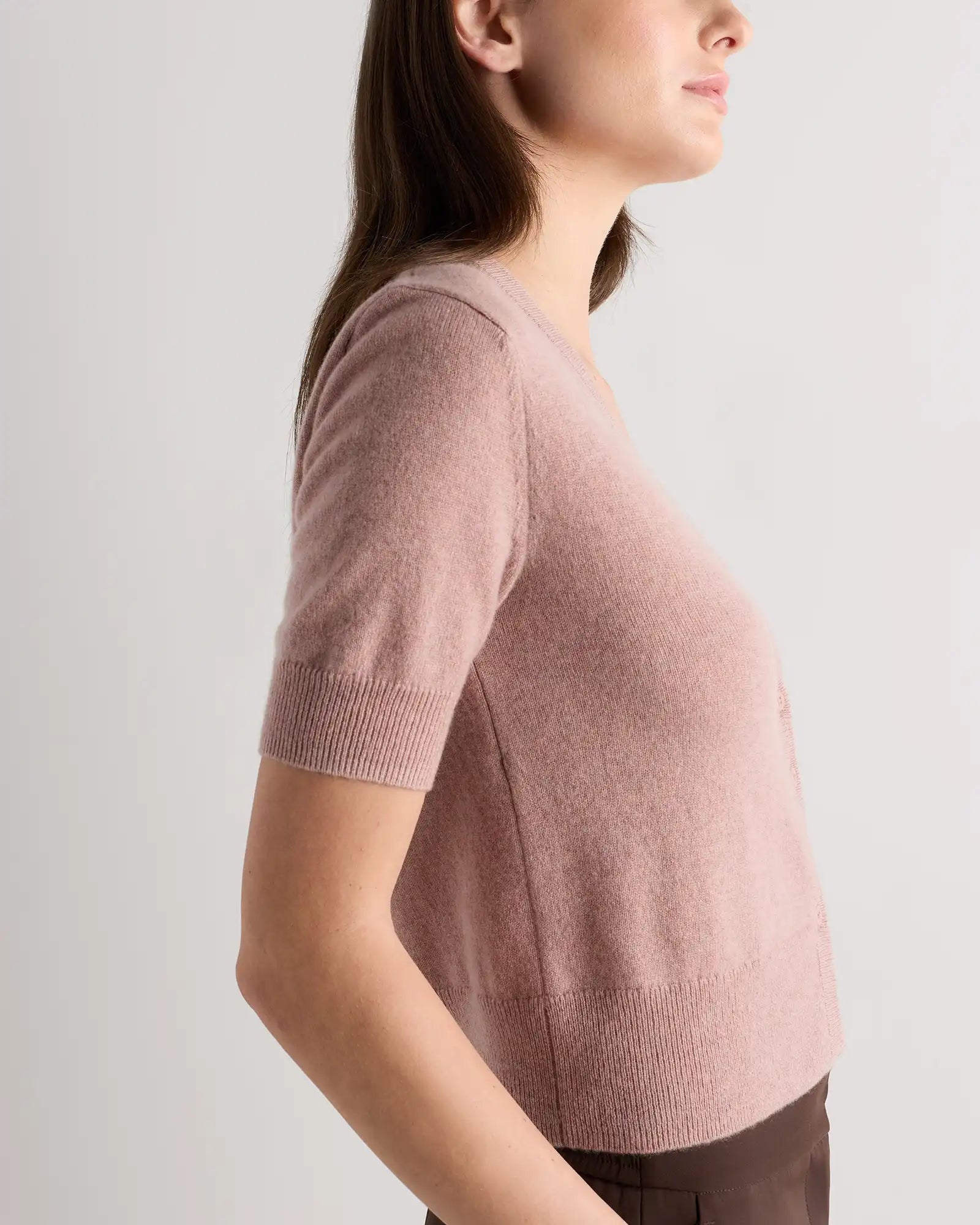 Mongolian Cashmere Short Sleeve Cardigan