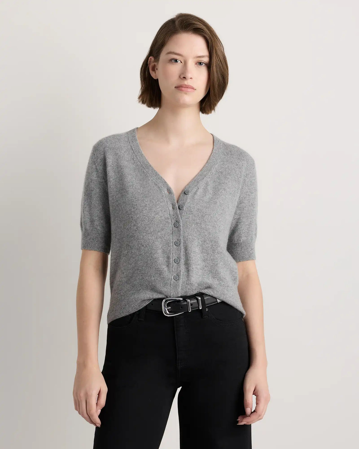 Mongolian Cashmere Short Sleeve Cardigan
