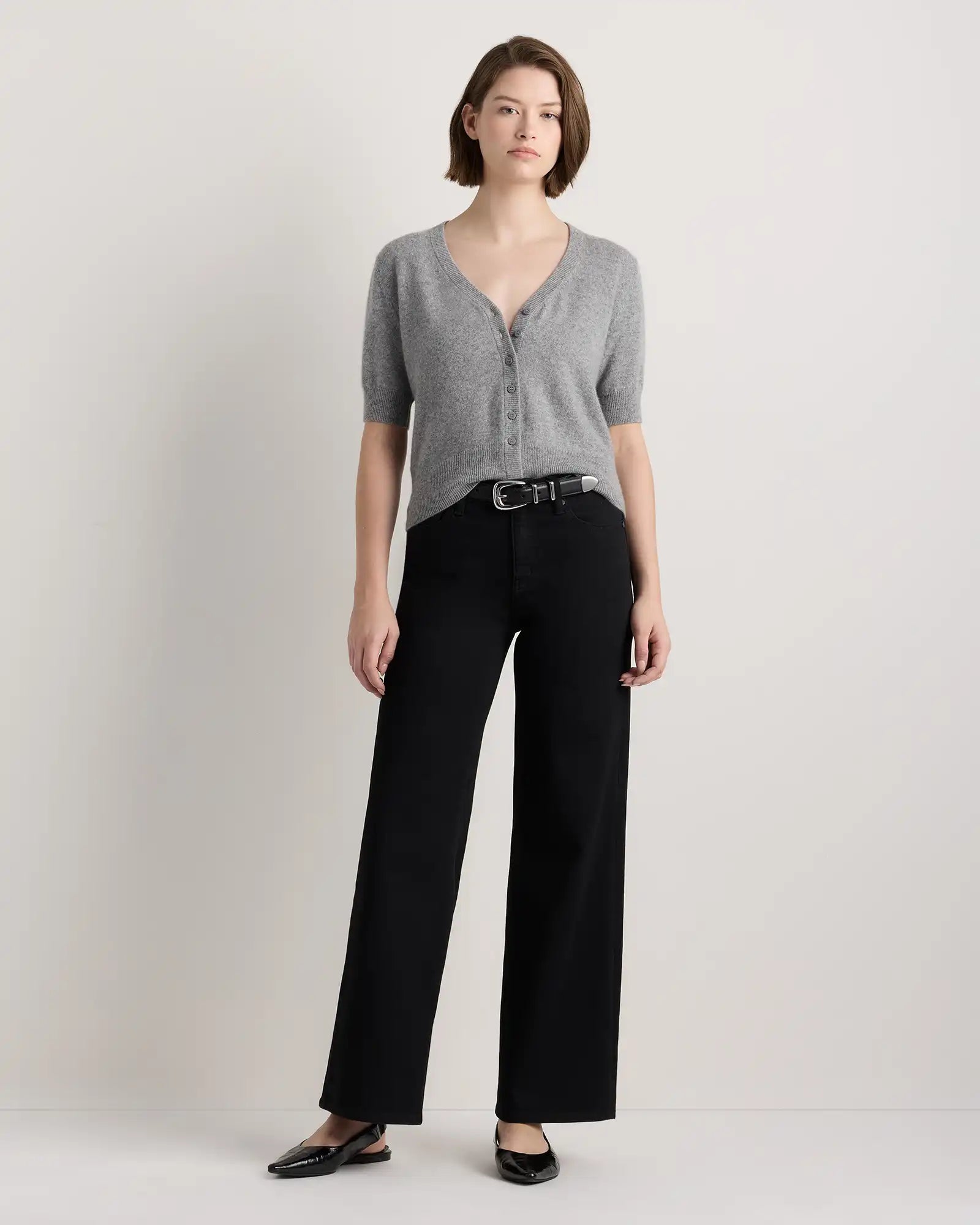Mongolian Cashmere Short Sleeve Cardigan