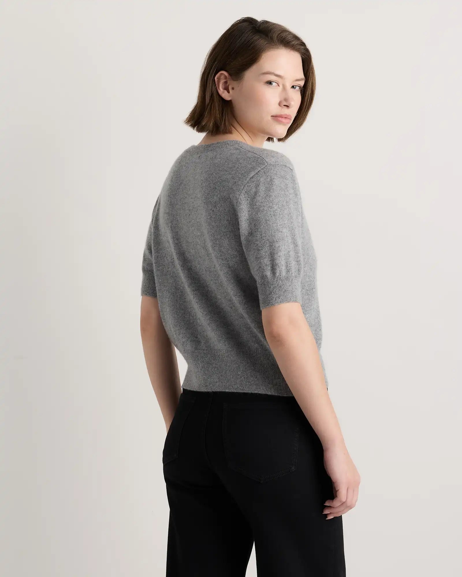 Mongolian Cashmere Short Sleeve Cardigan