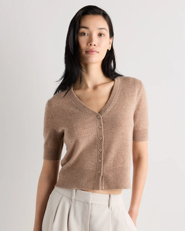 Mongolian Cashmere Short Sleeve Cardigan