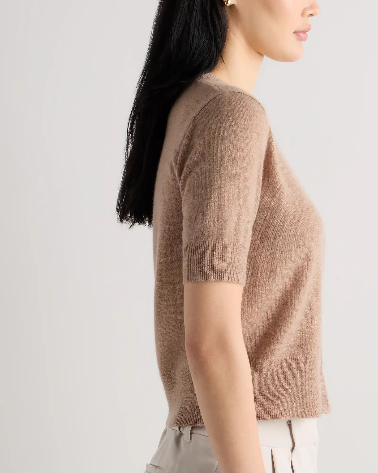 Mongolian Cashmere Short Sleeve Cardigan