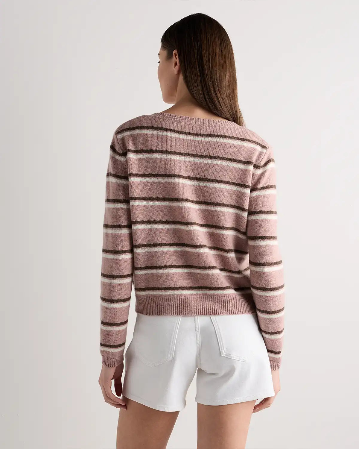 Mongolian Cashmere Cropped Crew Cardigan