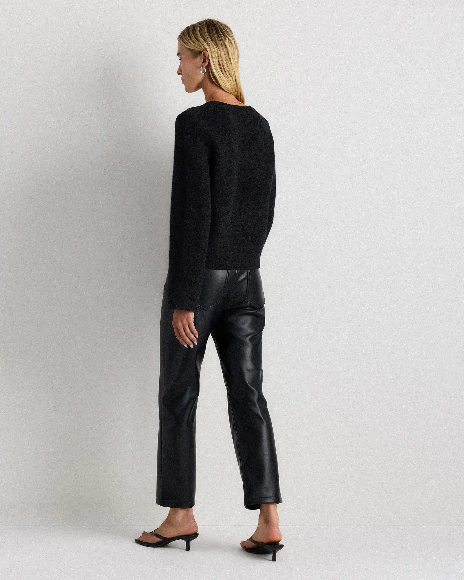 Mongolian Cashmere Structured V-Neck Cardigan