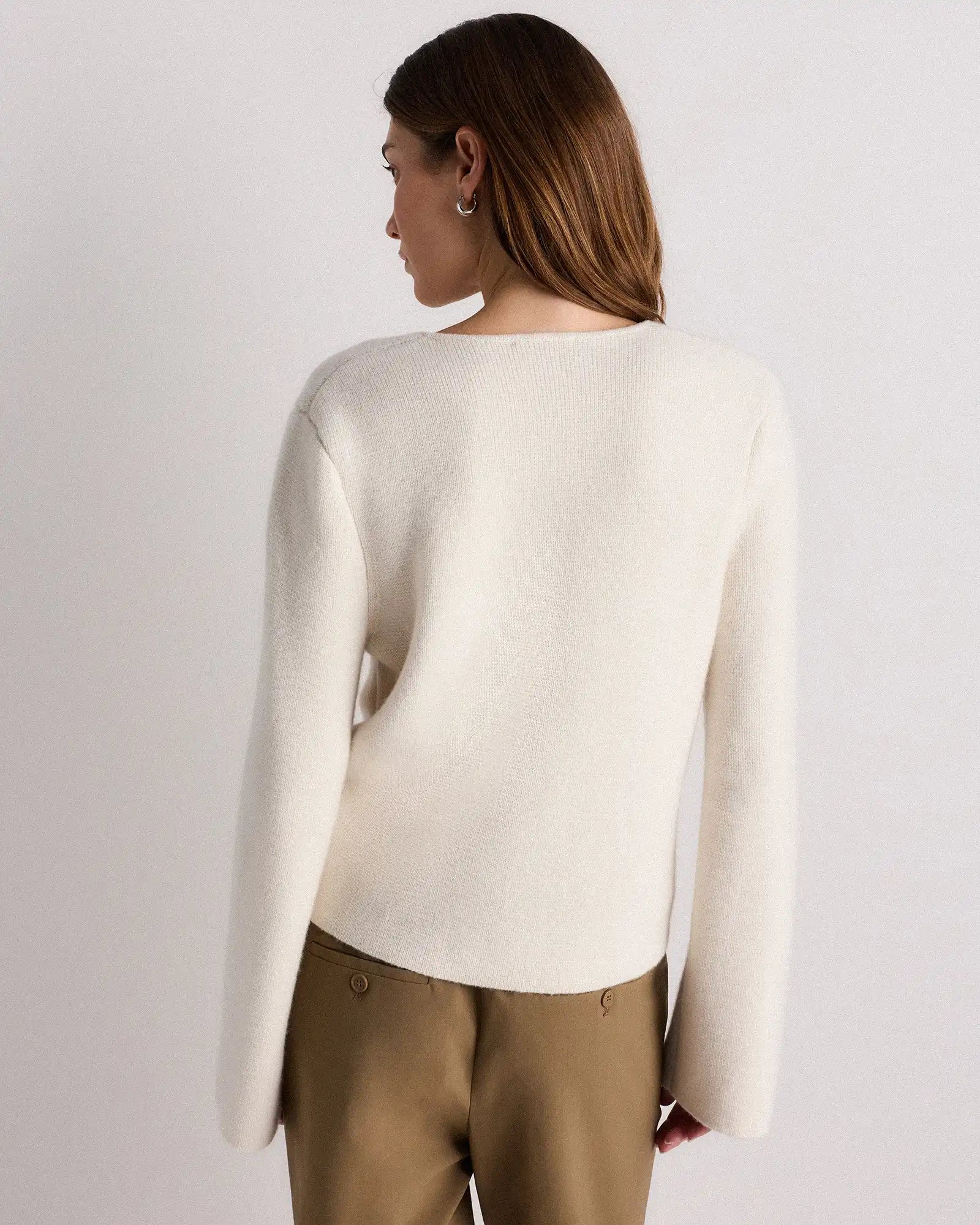Mongolian Cashmere Structured V-Neck Cardigan
