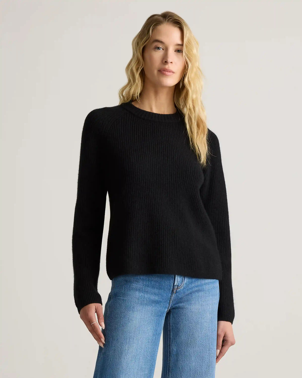 Mongolian Cashmere Fisherman Crewneck Sweater