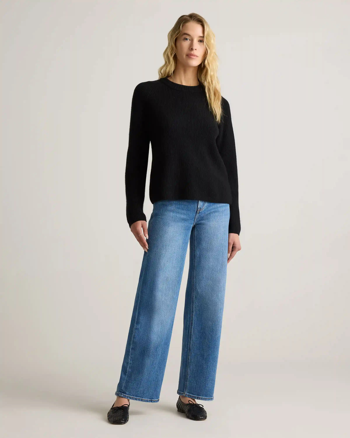 Mongolian Cashmere Fisherman Crewneck Sweater