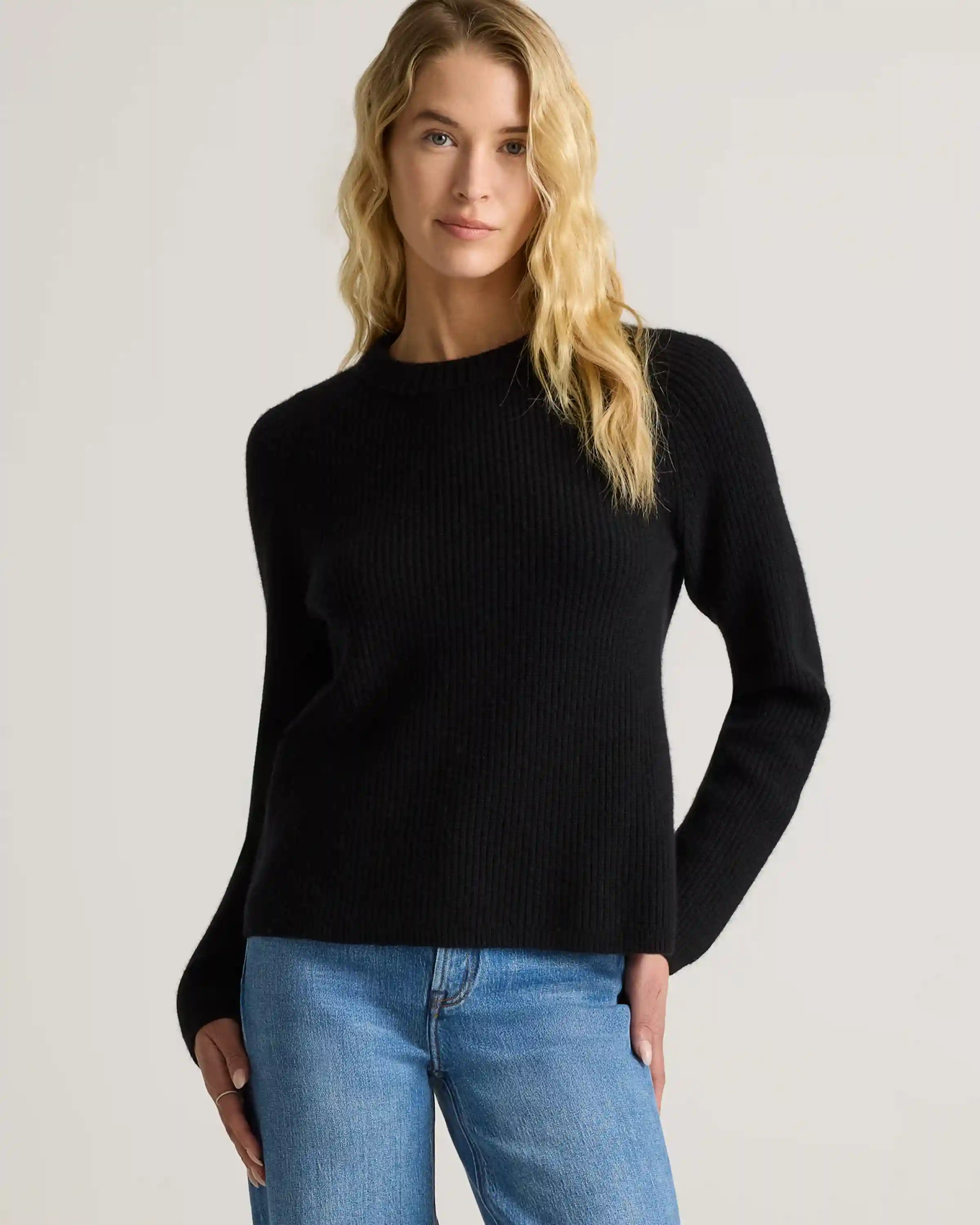 Mongolian Cashmere Fisherman Crewneck Sweater