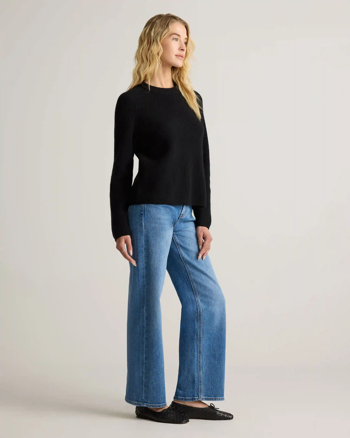 Mongolian Cashmere Fisherman Crewneck Sweater