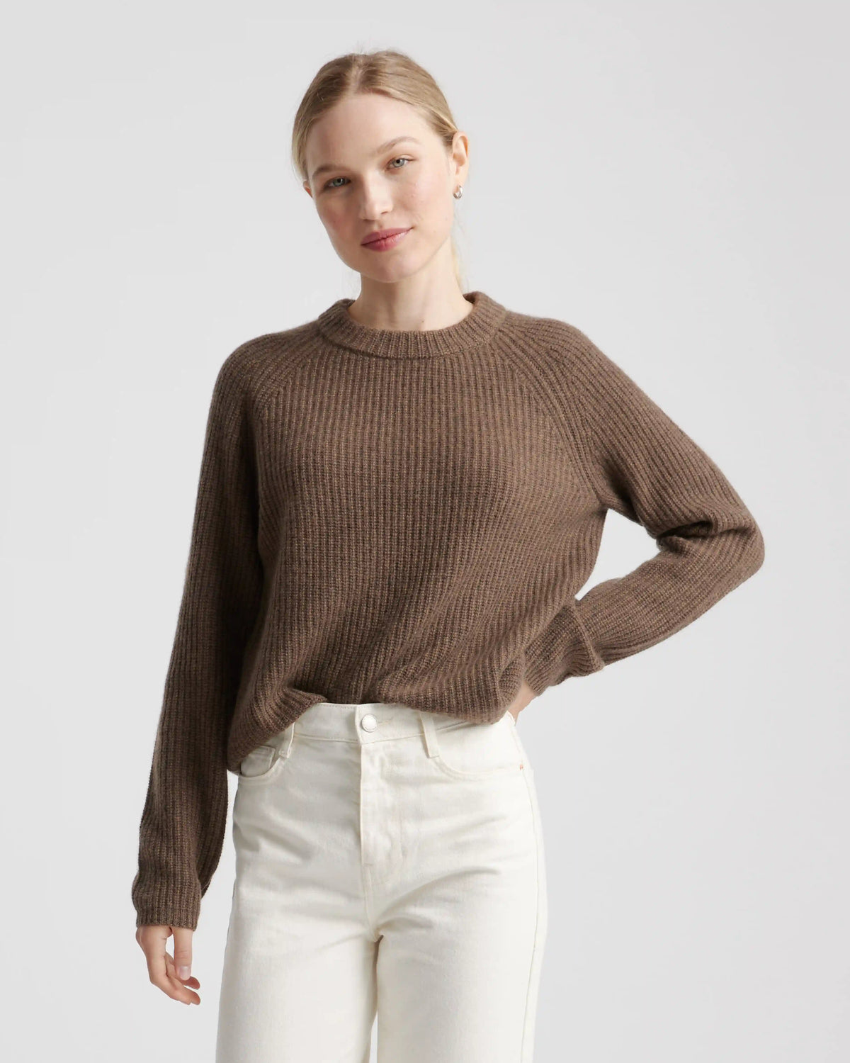 Mongolian Spring Cashmere Fisherman Crewneck Sweater