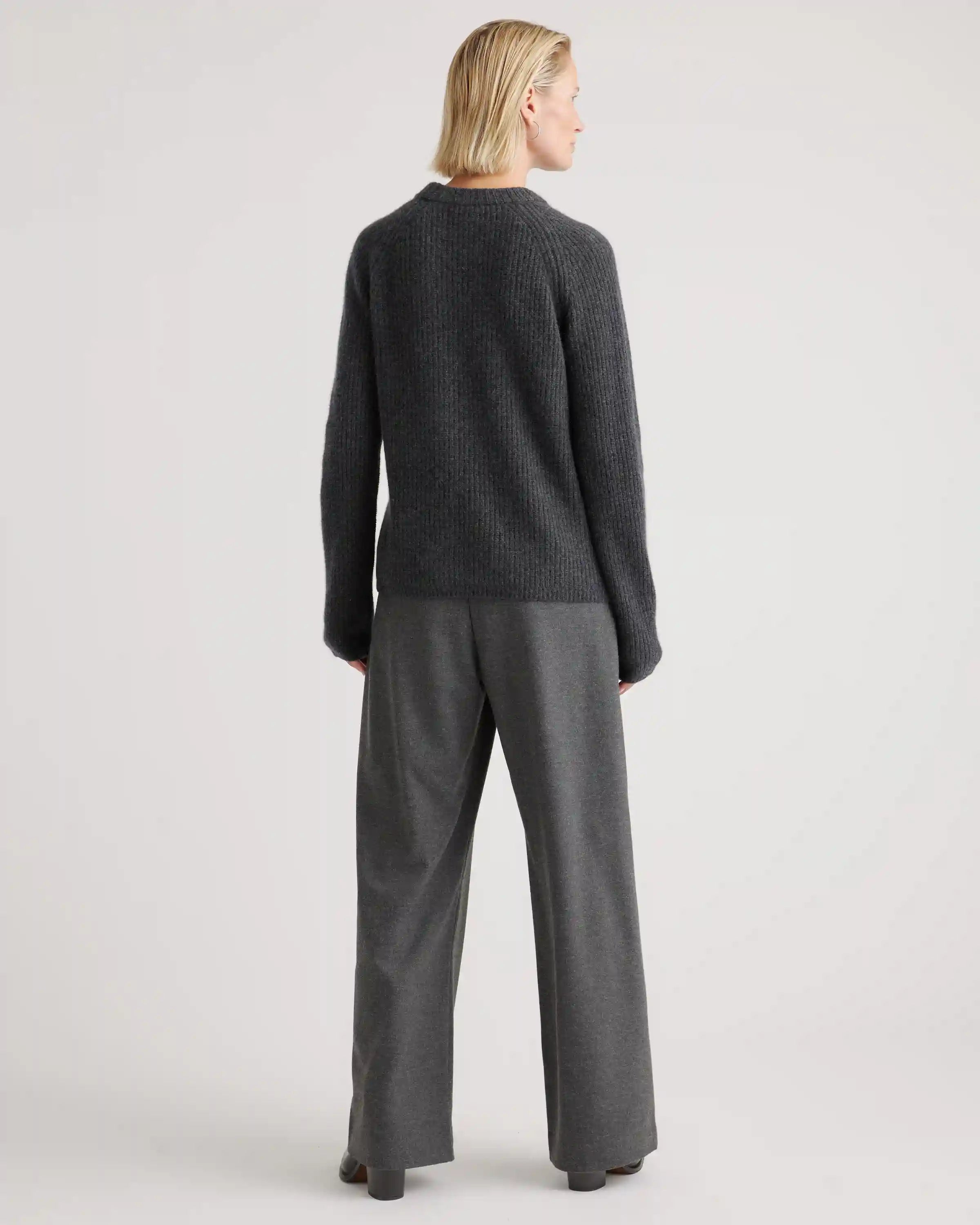 Mongolian Cashmere Fisherman Crewneck Sweater
