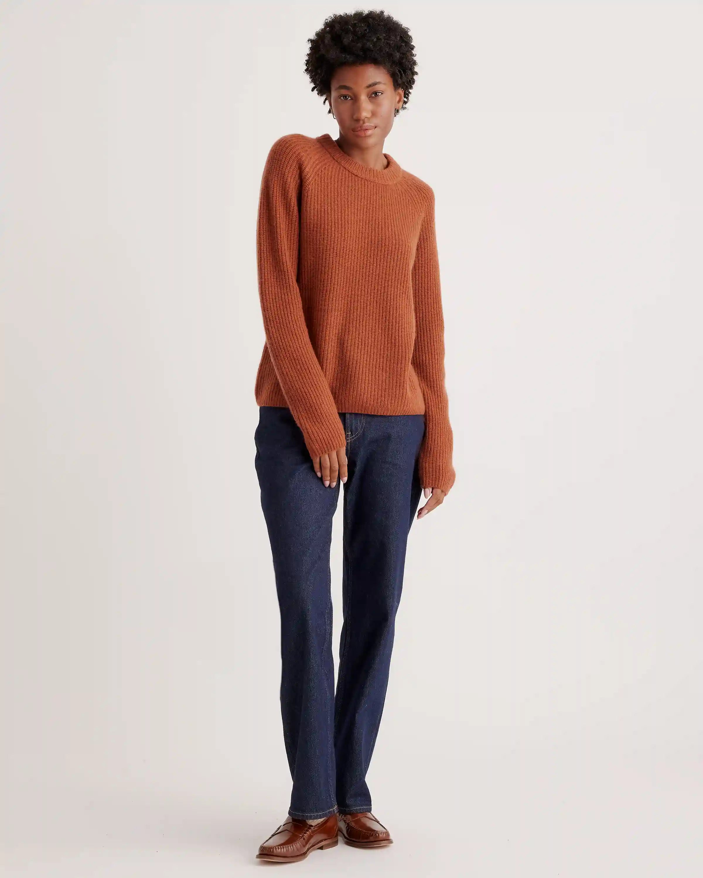 Mongolian Cashmere Fisherman Crewneck Sweater