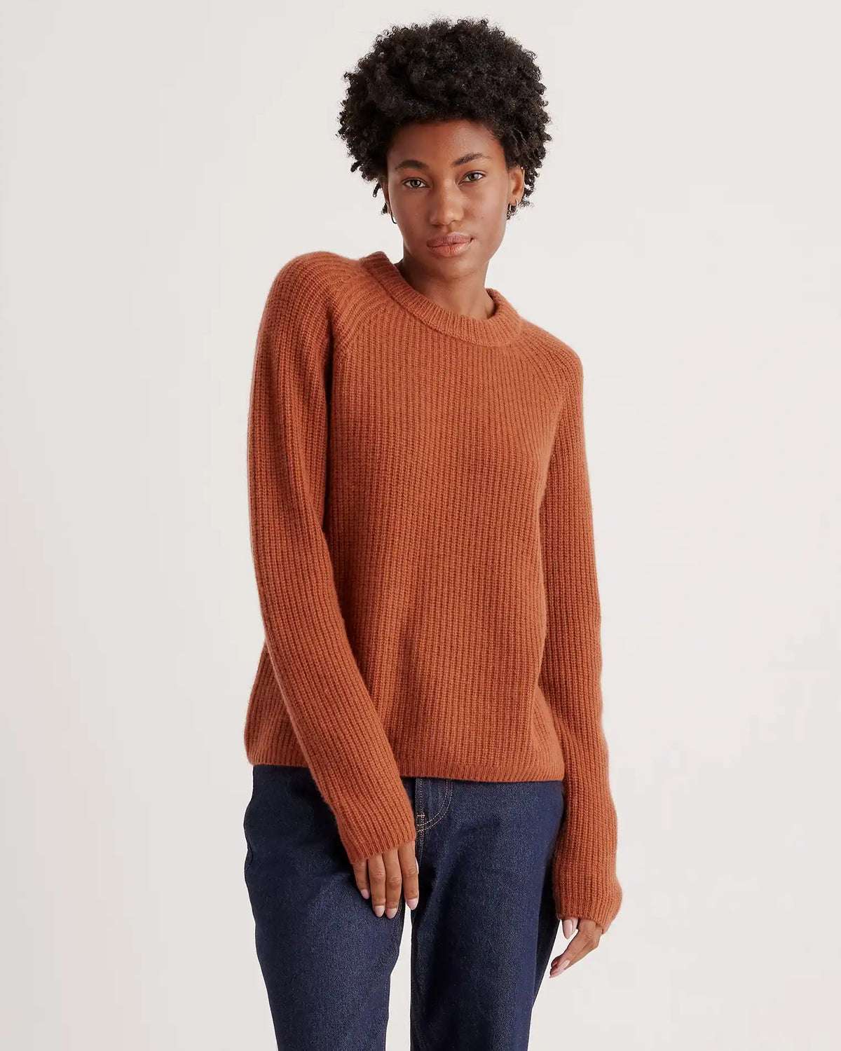 Mongolian Cashmere Fisherman Crewneck Sweater