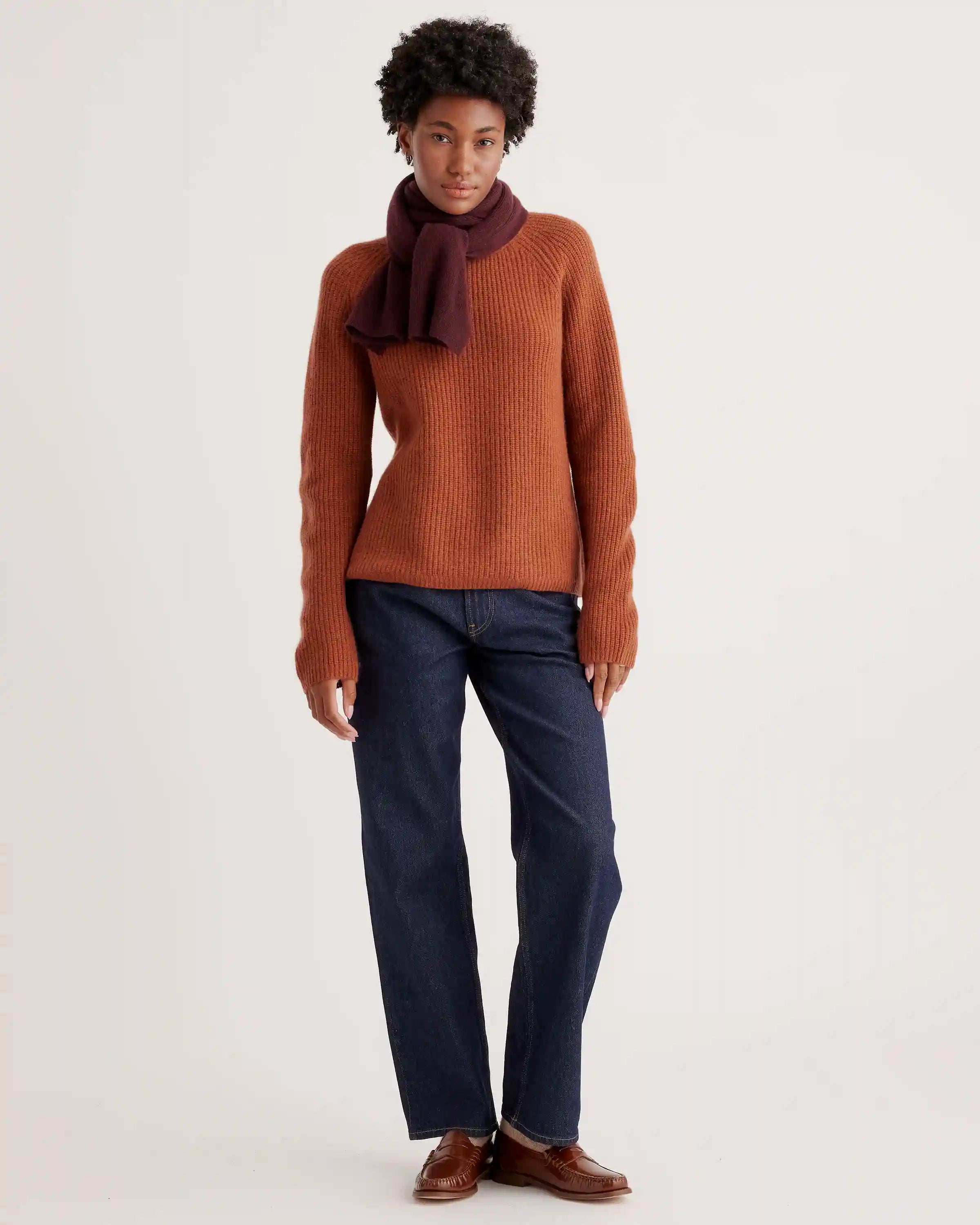 Mongolian Cashmere Fisherman Crewneck Sweater