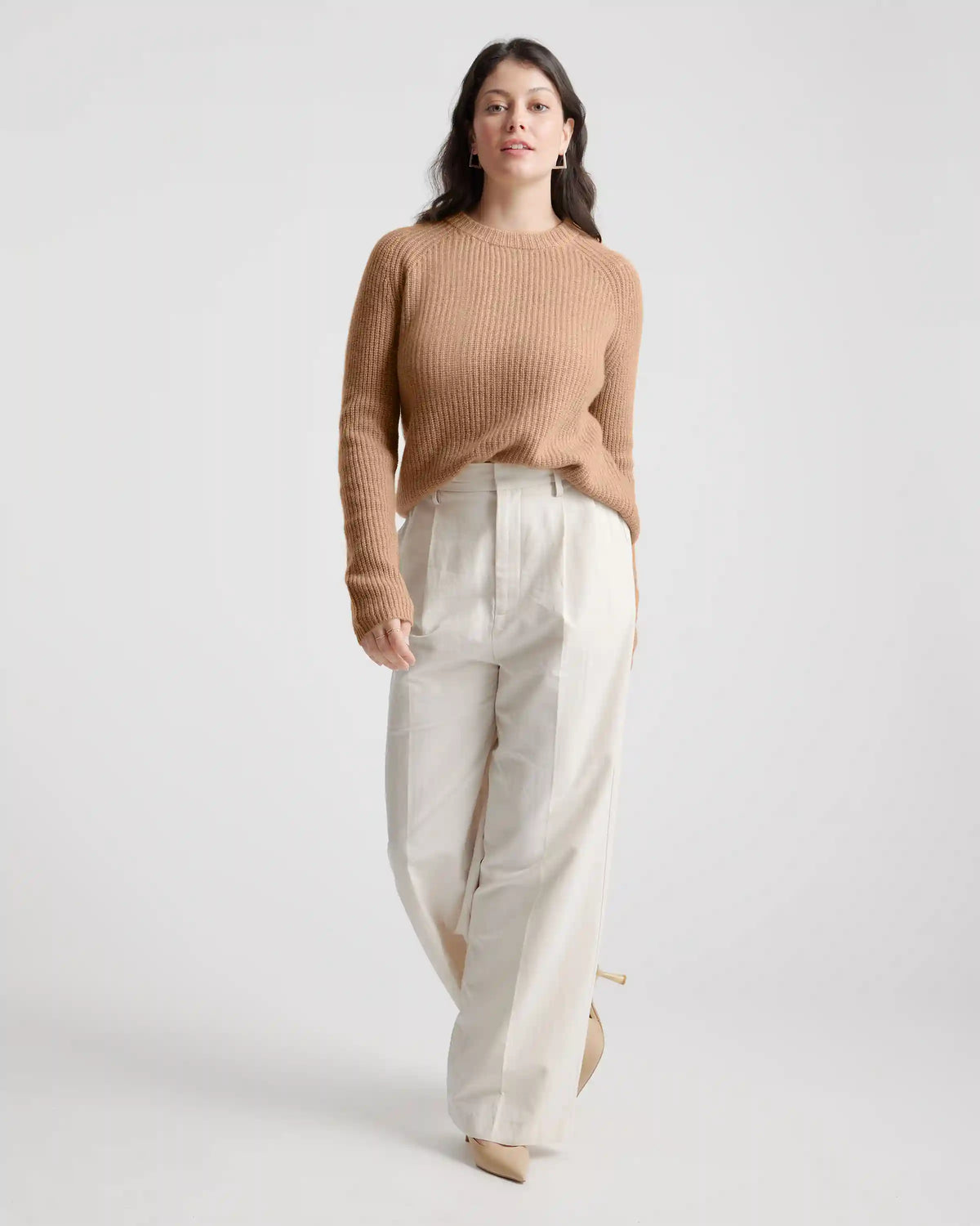 Mongolian Spring Cashmere Fisherman Crewneck Sweater