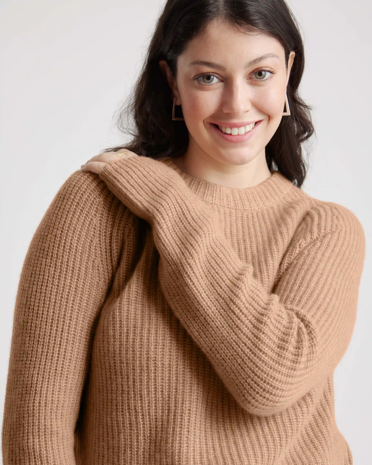 Mongolian Spring Cashmere Fisherman Crewneck Sweater
