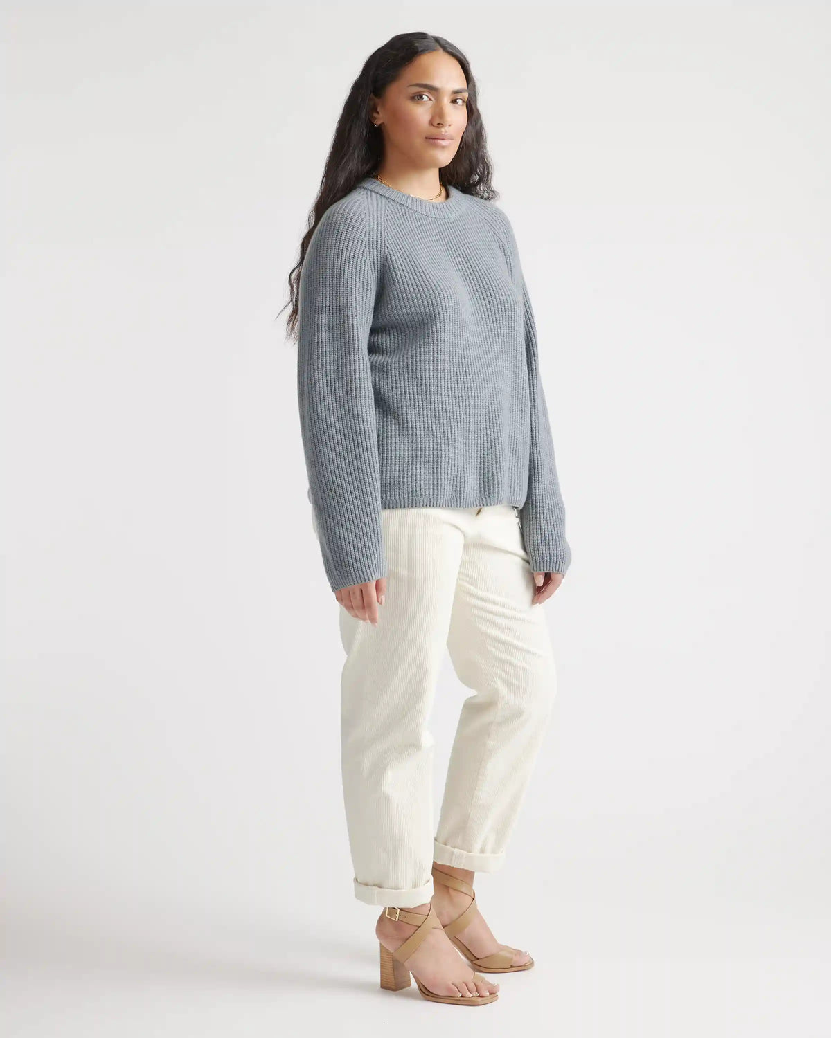 Mongolian Cashmere Fisherman Crewneck Sweater