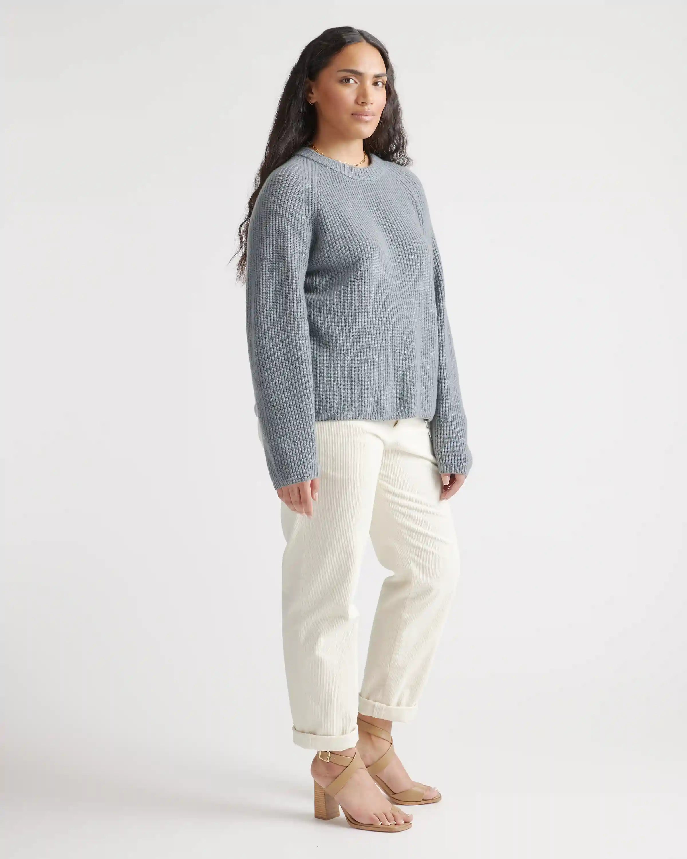 Mongolian Spring Cashmere Fisherman Crewneck Sweater