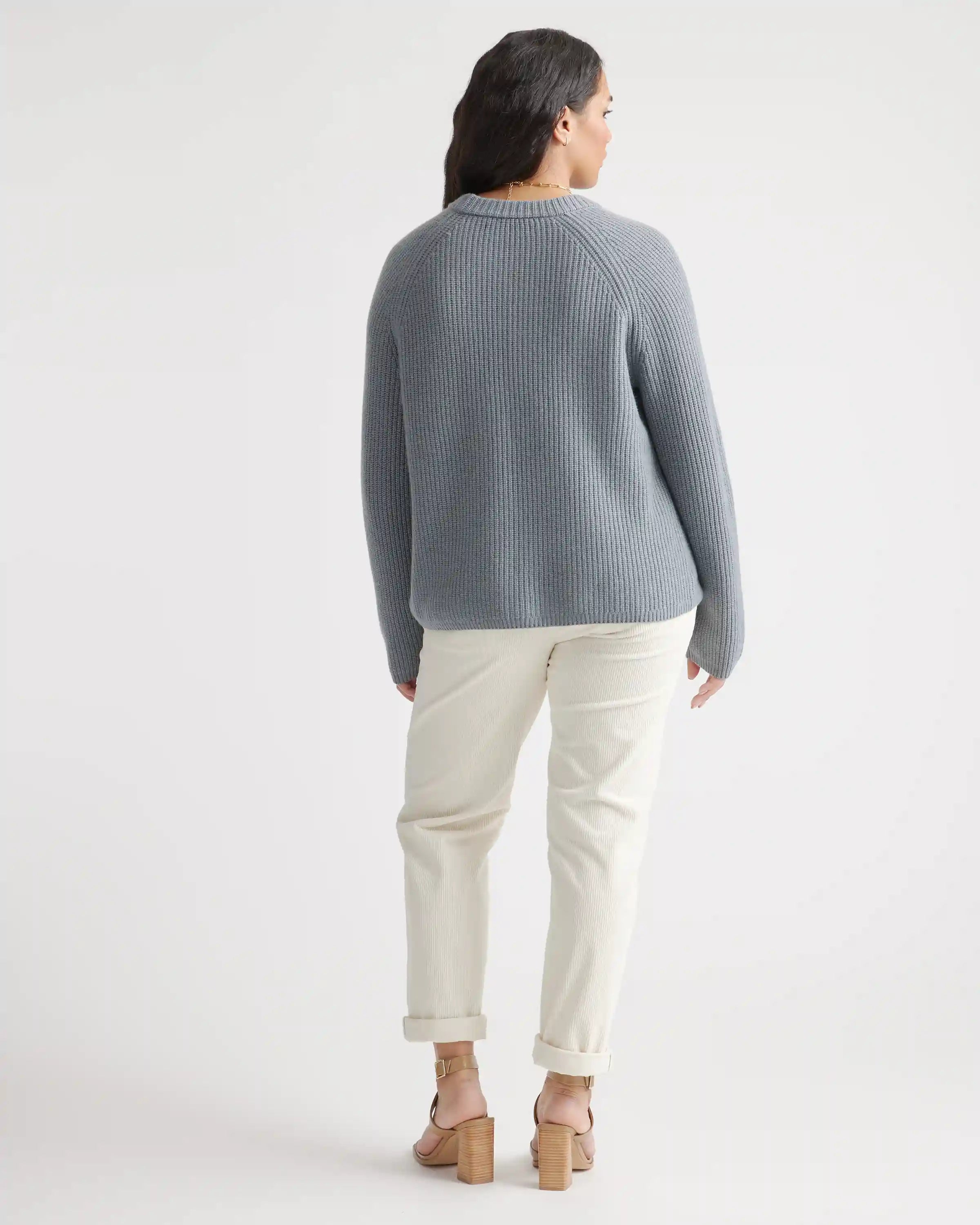 Mongolian Cashmere Fisherman Crewneck Sweater