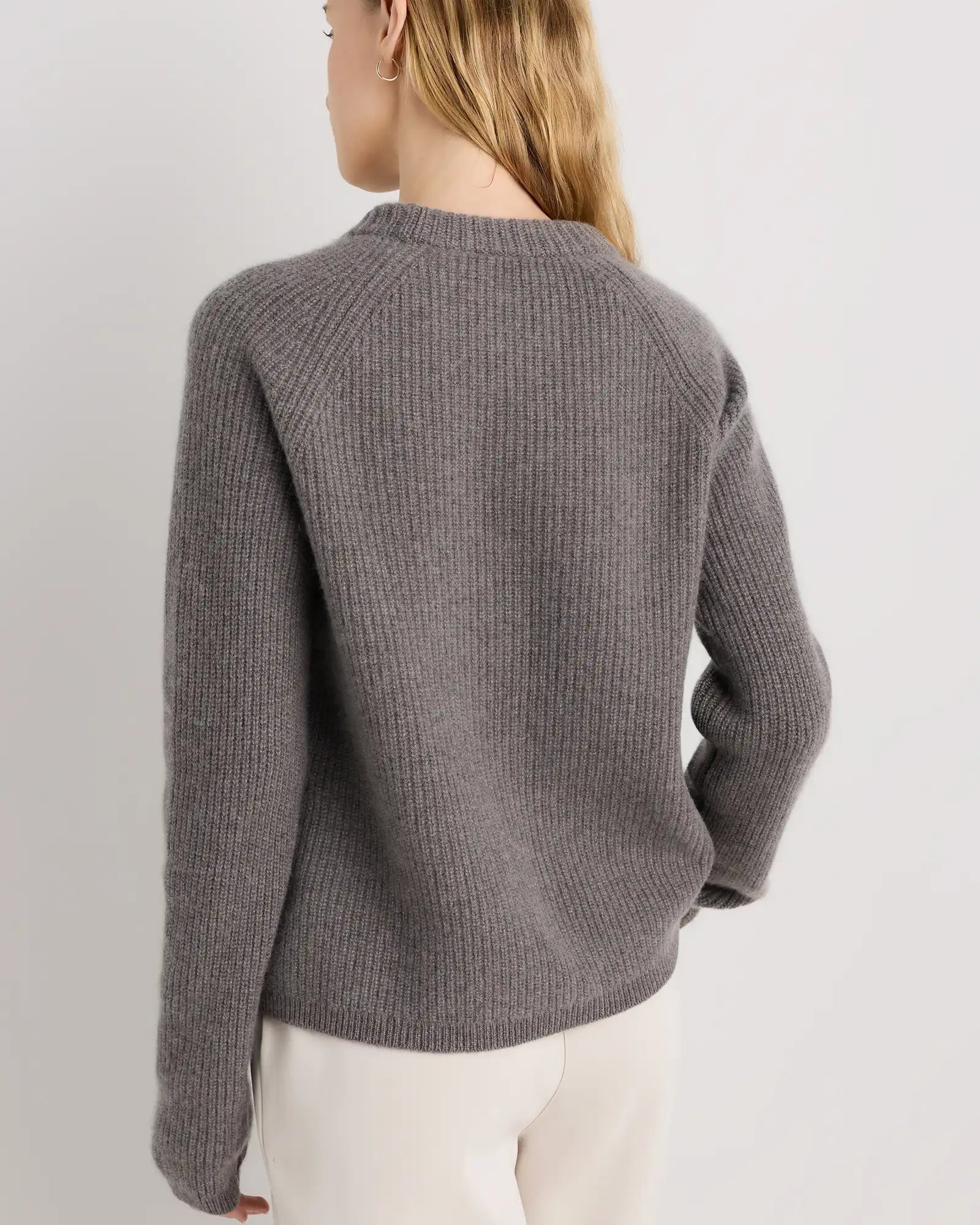 Mongolian Cashmere Fisherman Crewneck Sweater
