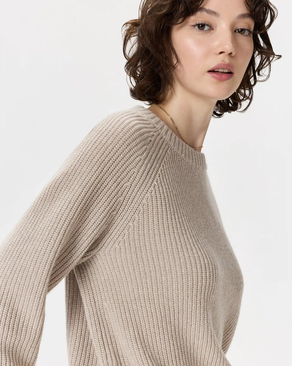 Mongolian Cashmere Fisherman Crewneck Sweater