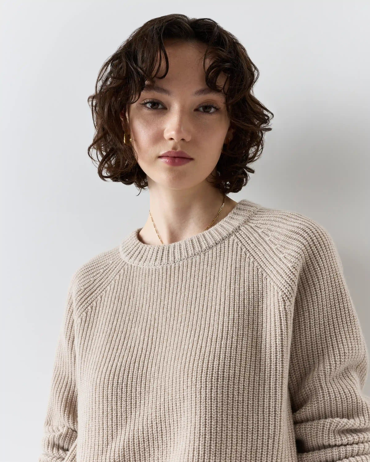 Mongolian Cashmere Fisherman Crewneck Sweater