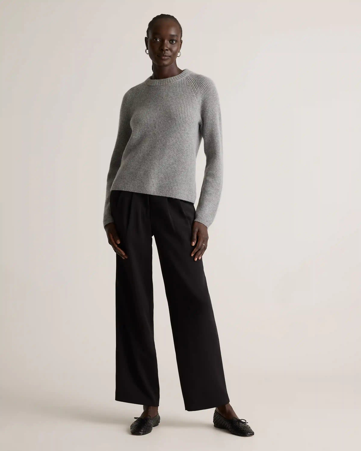 Mongolian Cashmere Fisherman Crewneck Sweater