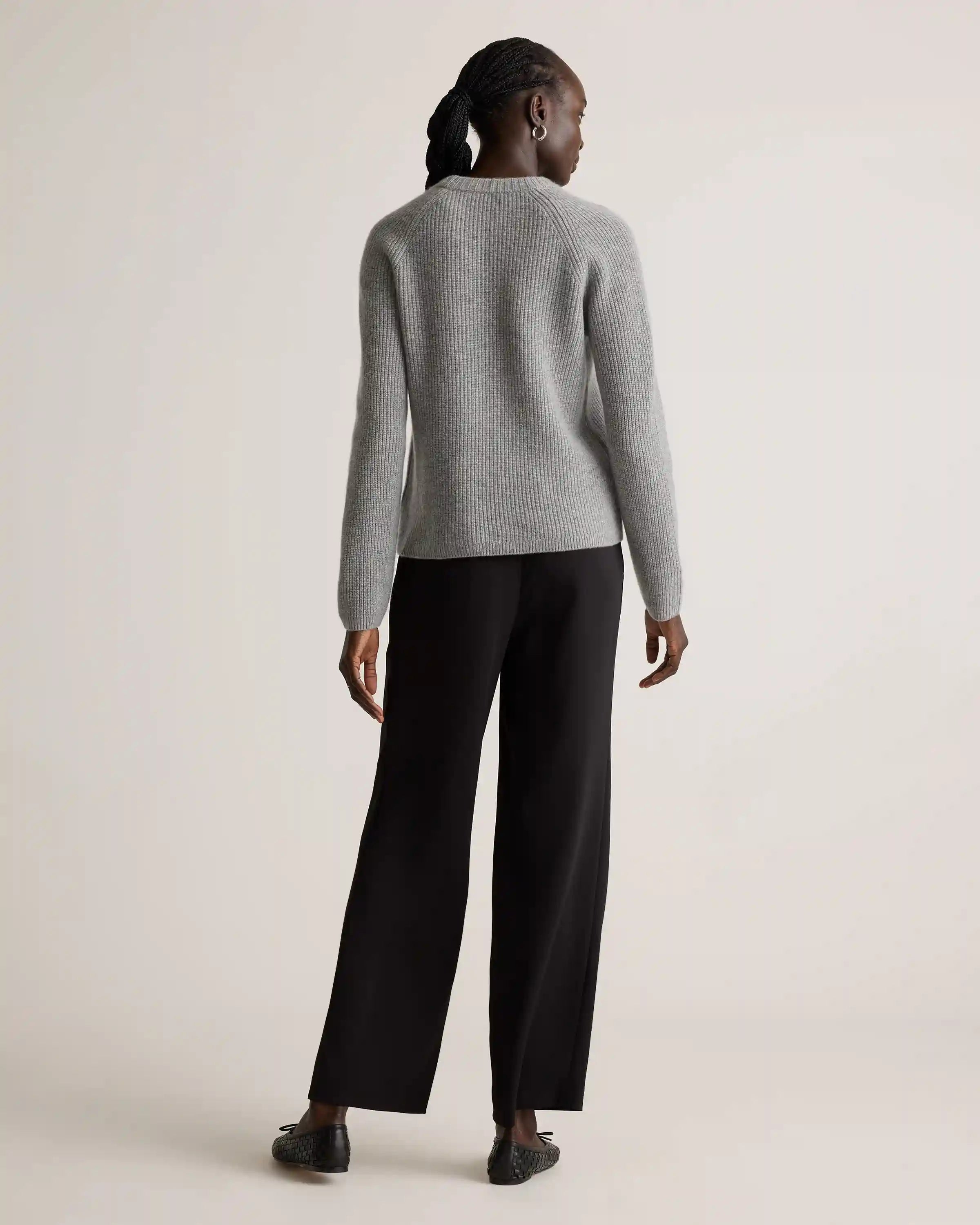 Mongolian Cashmere Fisherman Crewneck Sweater