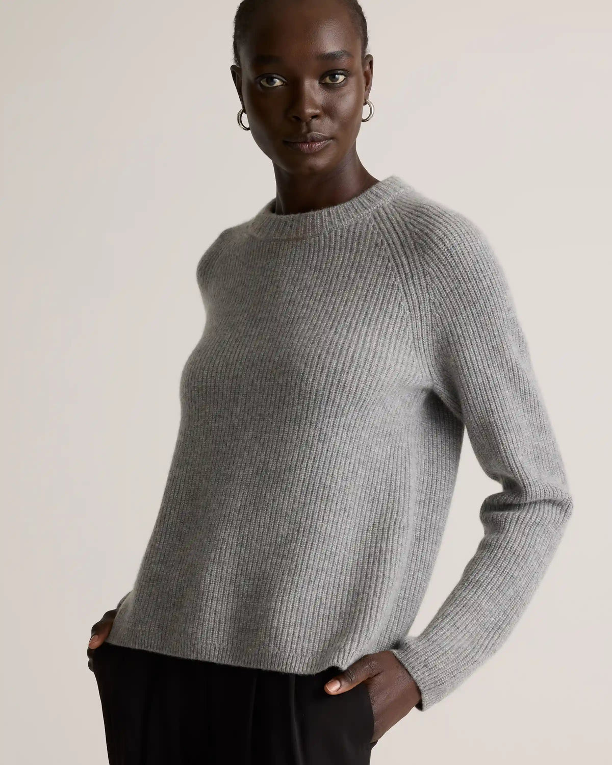 Mongolian Cashmere Fisherman Crewneck Sweater
