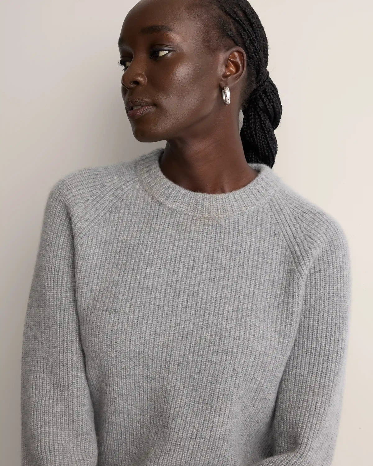 Mongolian Cashmere Fisherman Crewneck Sweater