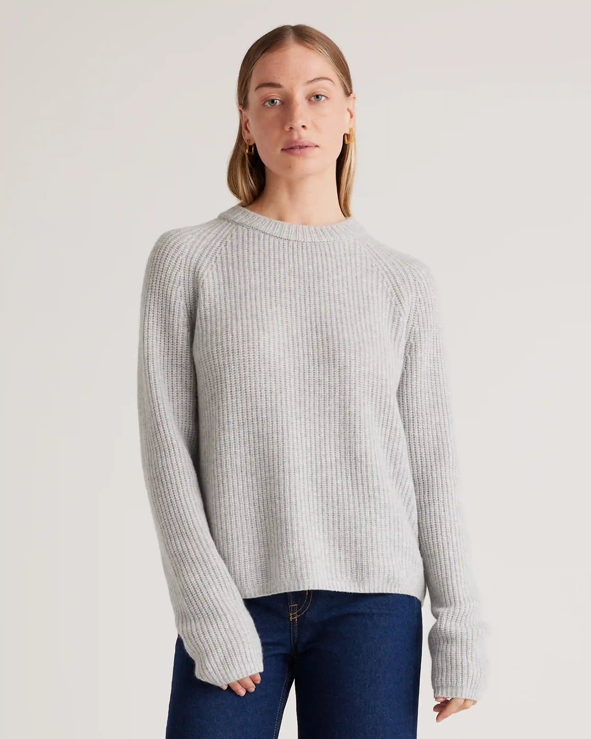 Mongolian Spring Cashmere Fisherman Crewneck Sweater
