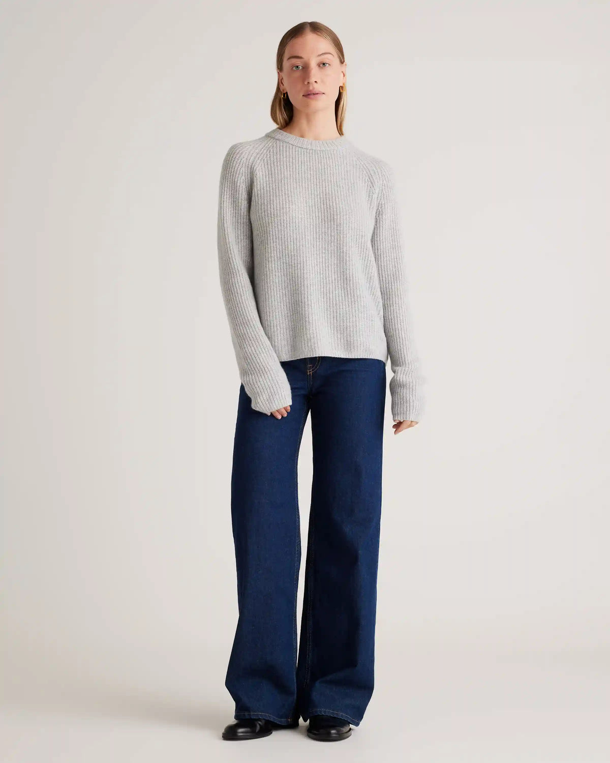Mongolian Cashmere Fisherman Crewneck Sweater