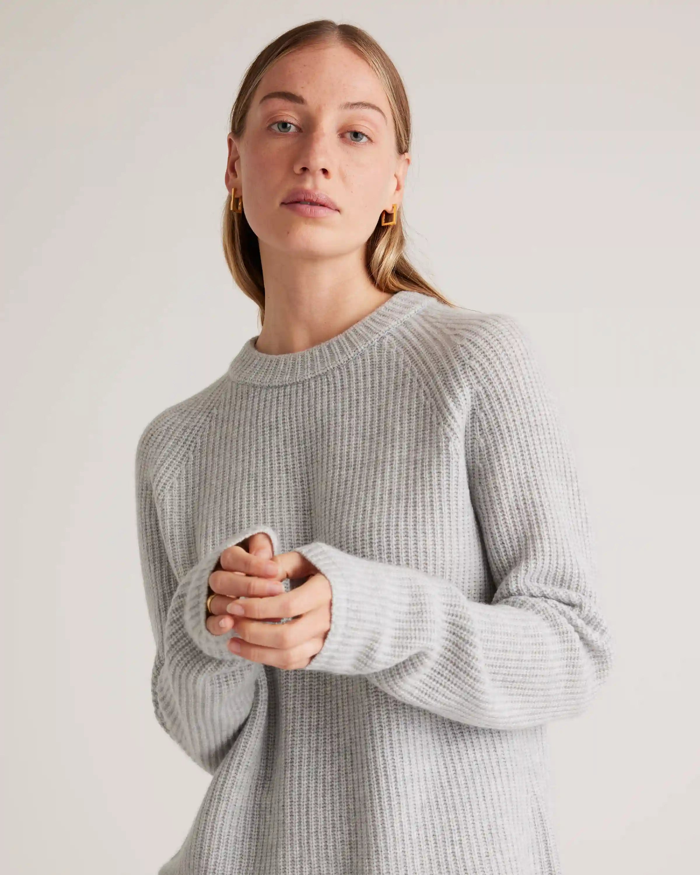 Mongolian Spring Cashmere Fisherman Crewneck Sweater
