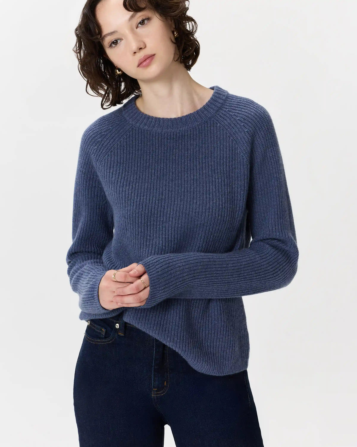 Mongolian Cashmere Fisherman Crewneck Sweater