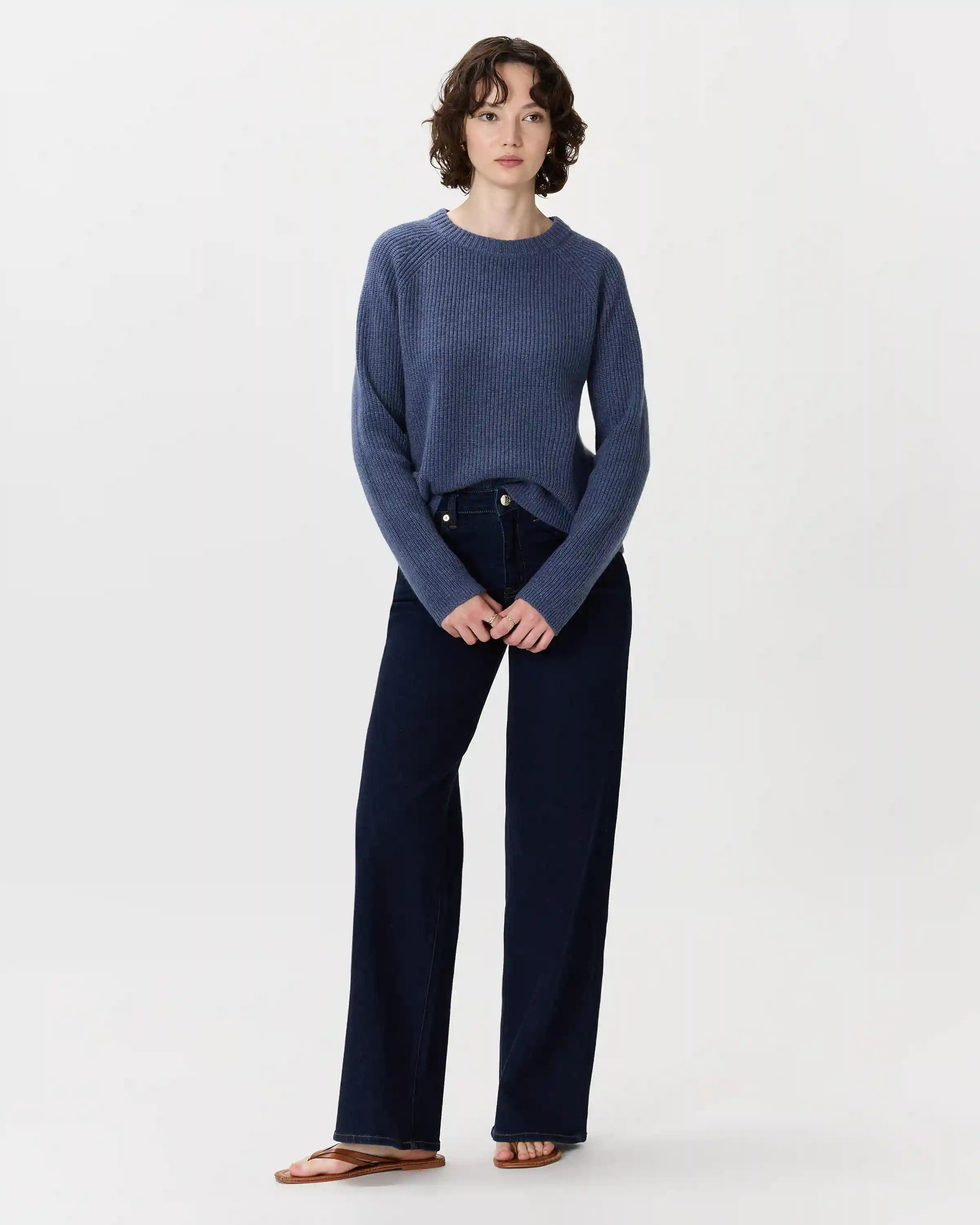 Mongolian Cashmere Fisherman Crewneck Sweater