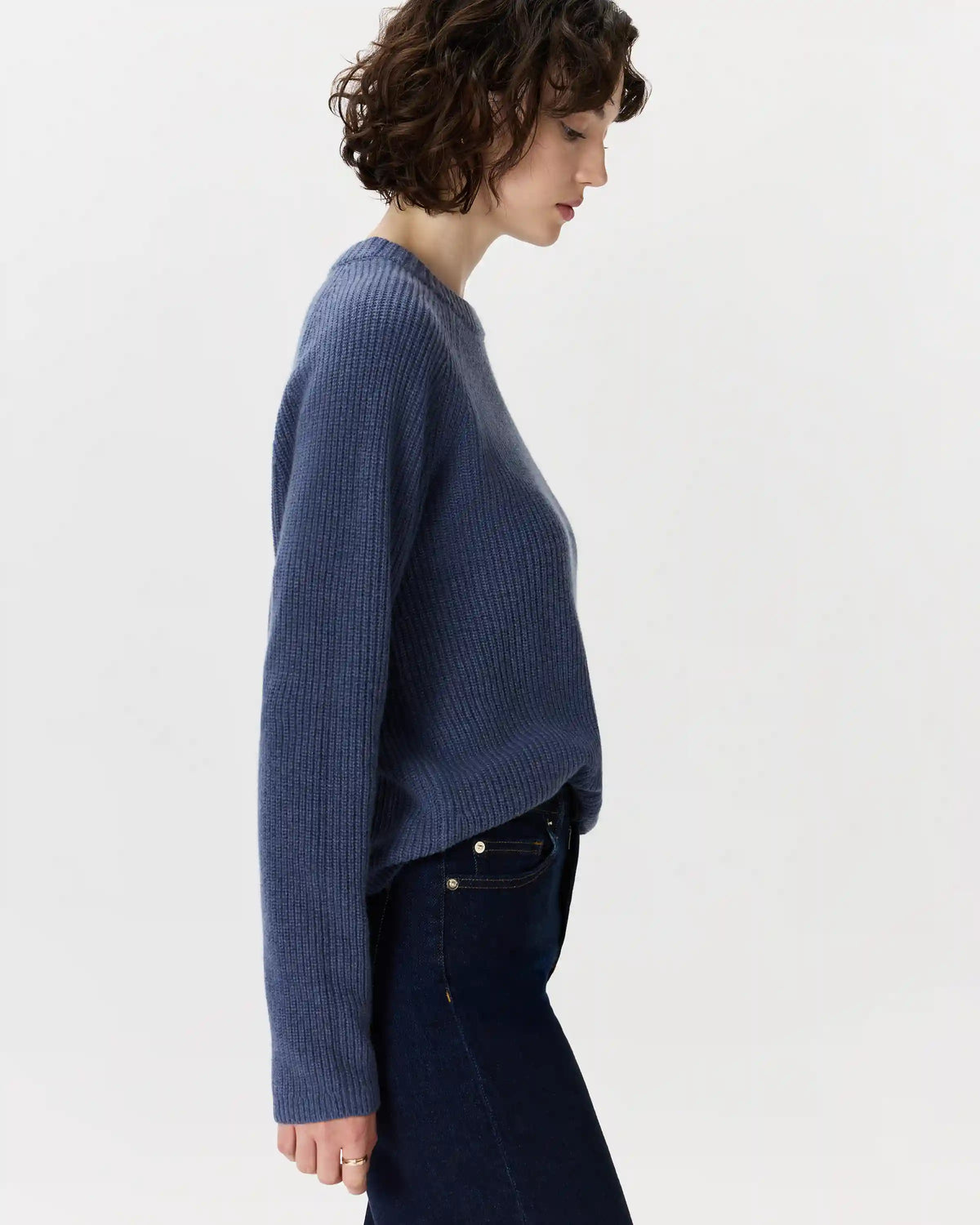 Mongolian Cashmere Fisherman Crewneck Sweater