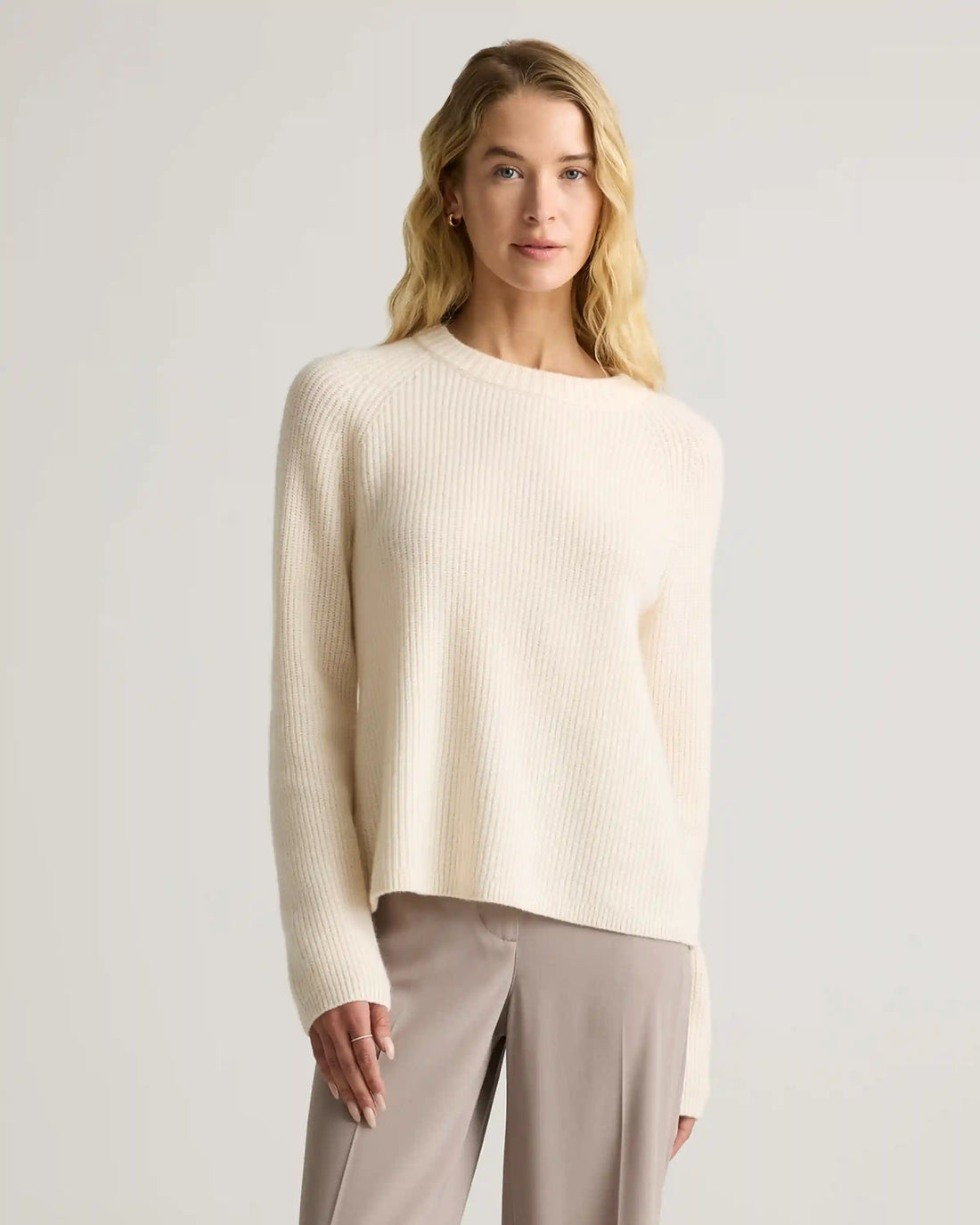 Mongolian Cashmere Fisherman Crewneck Sweater