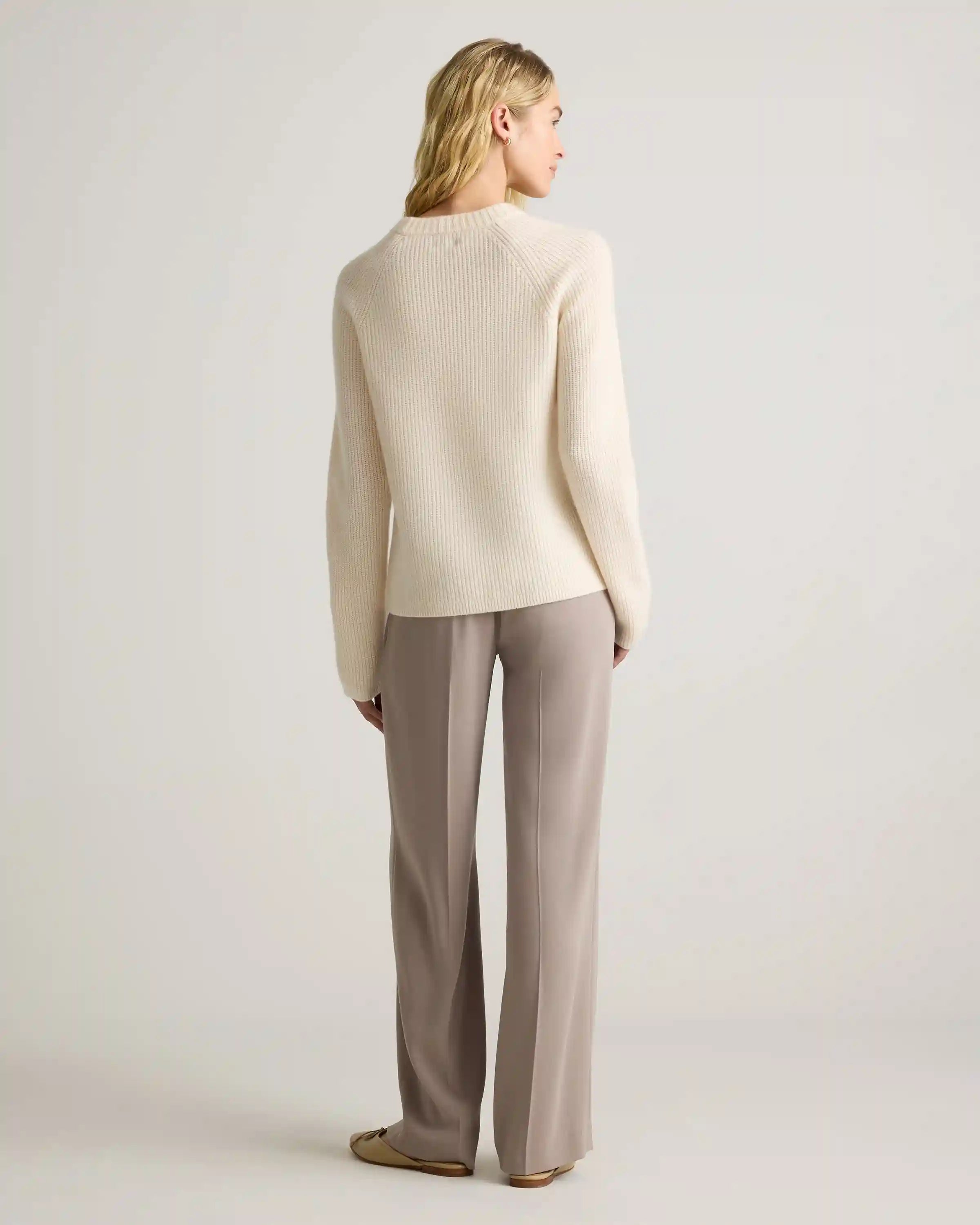 Mongolian Cashmere Fisherman Crewneck Sweater