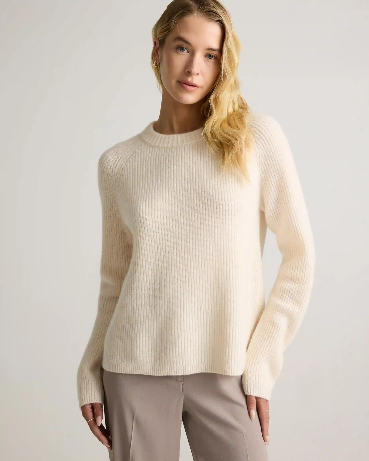 Mongolian Cashmere Fisherman Crewneck Sweater