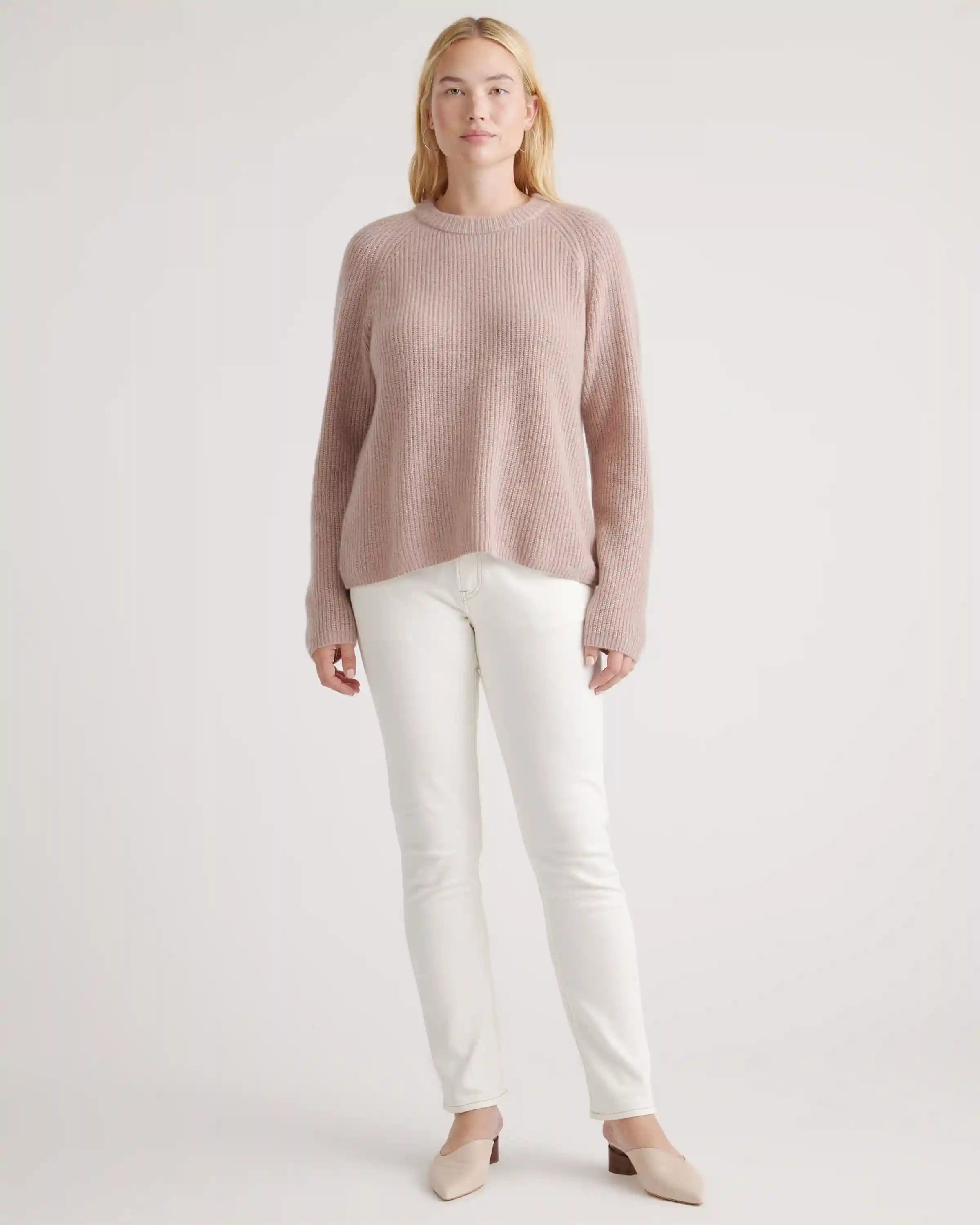 Mongolian Spring Cashmere Fisherman Crewneck Sweater