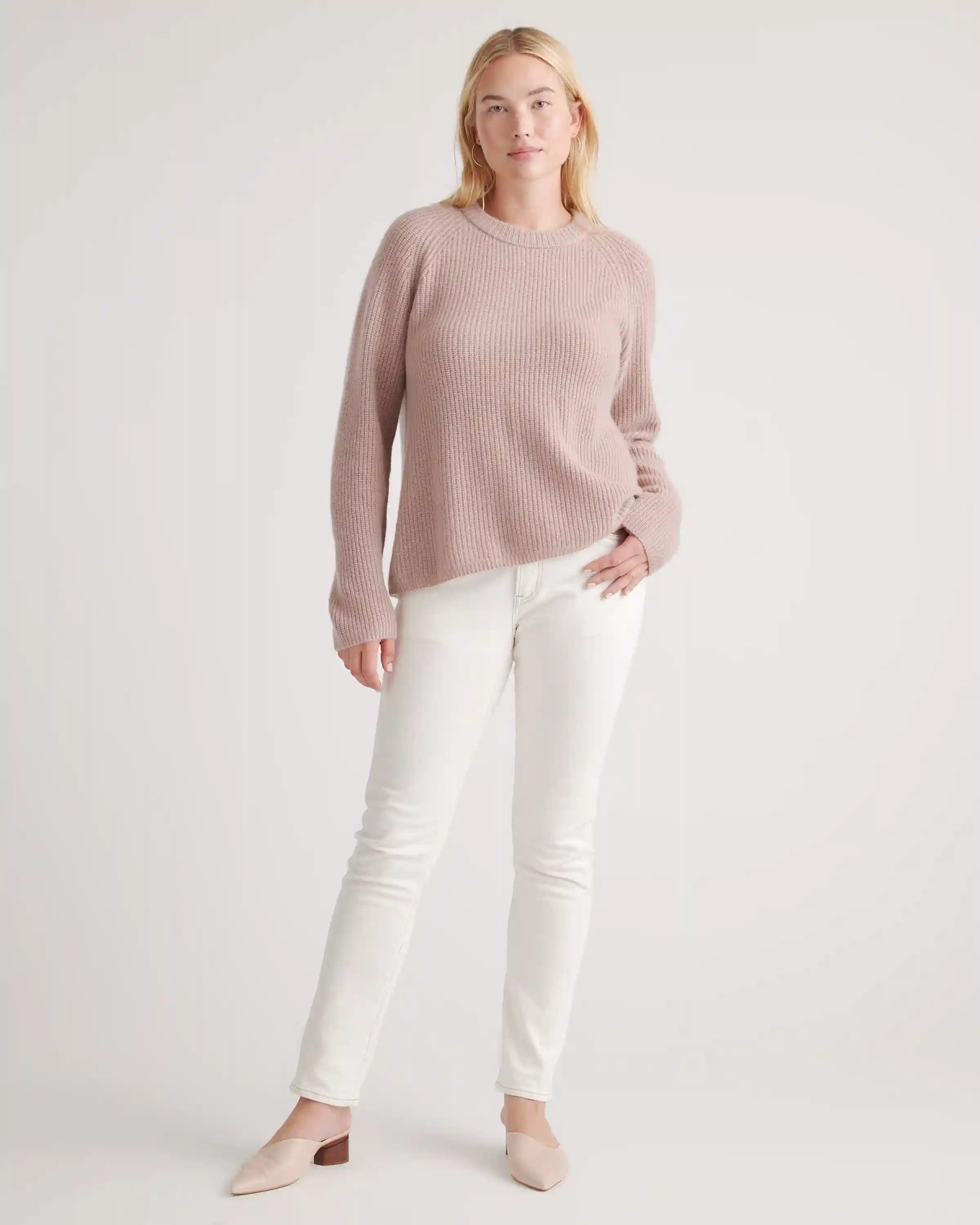 Mongolian Spring Cashmere Fisherman Crewneck Sweater