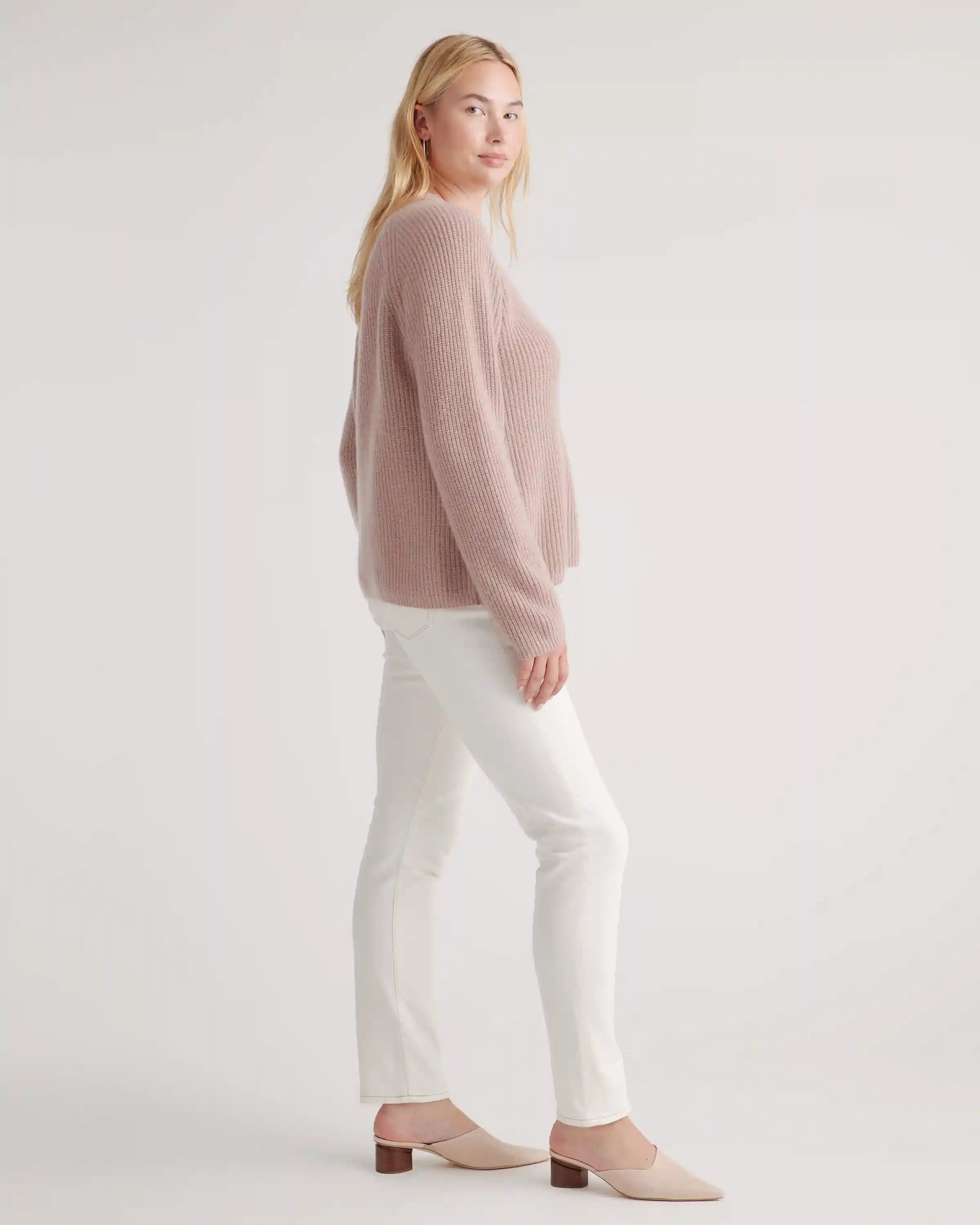 Mongolian Cashmere Fisherman Crewneck Sweater